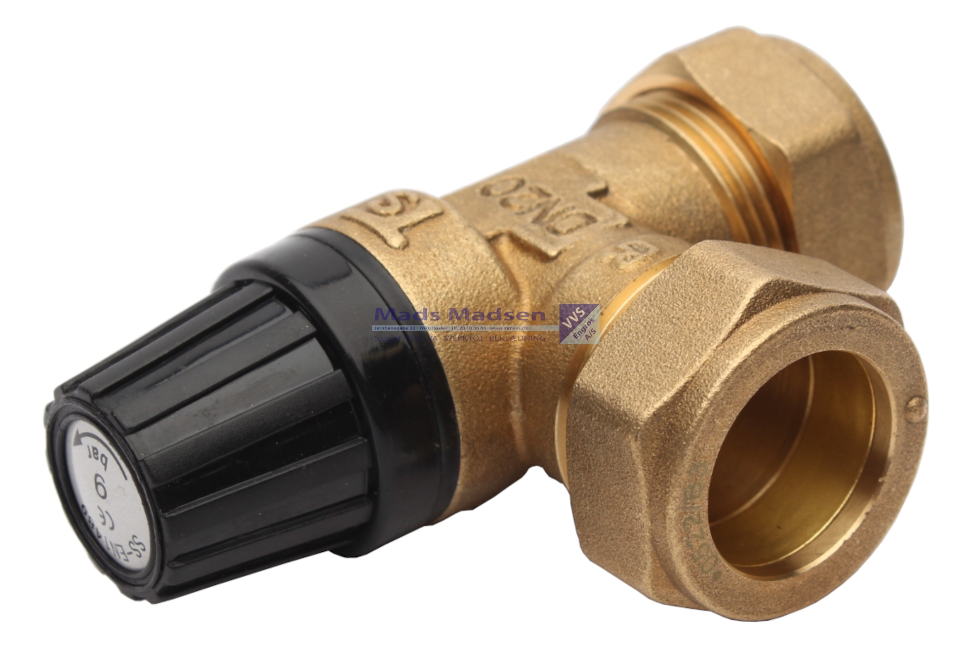 Vølund 9 bars sikkerhedsventil m/22mm komp. f/VVM 320 624892