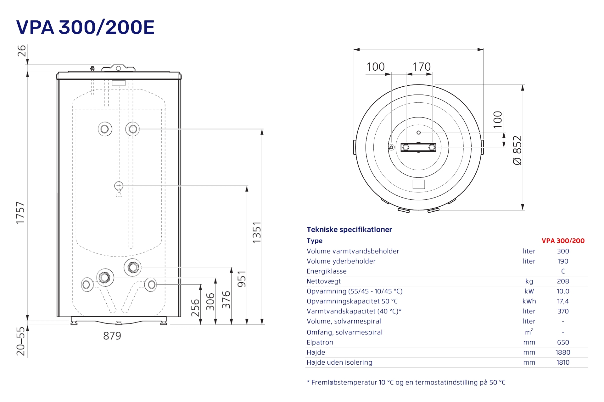 Vølund varmepumpebeholder VPA 300/200E 082025 - Billede 2