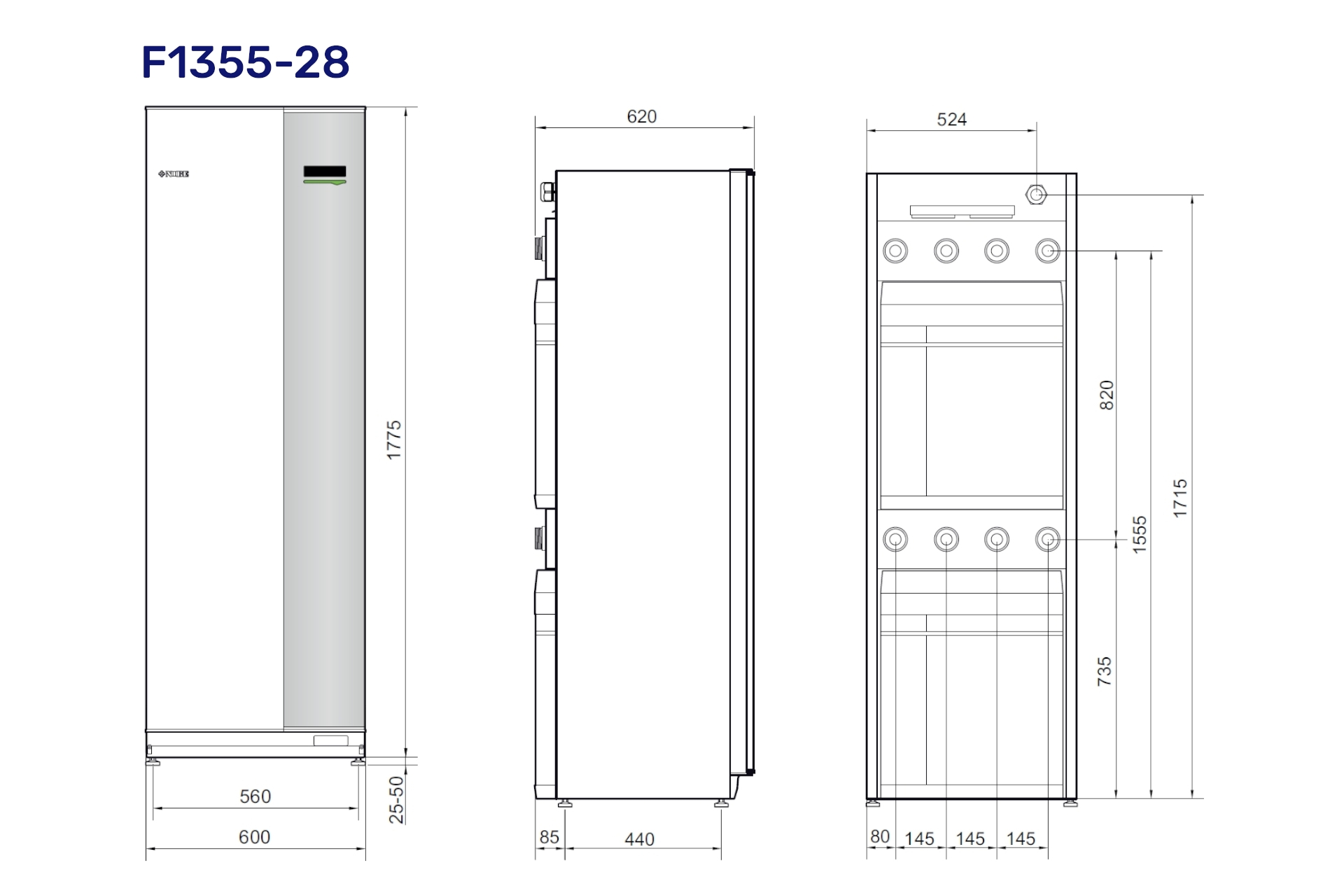 Vølund F1355-28 jordvarmepumpe 4-28 KW 3x400v m/frekvensregulerende kompressorer 065436 (S) - Billede 2
