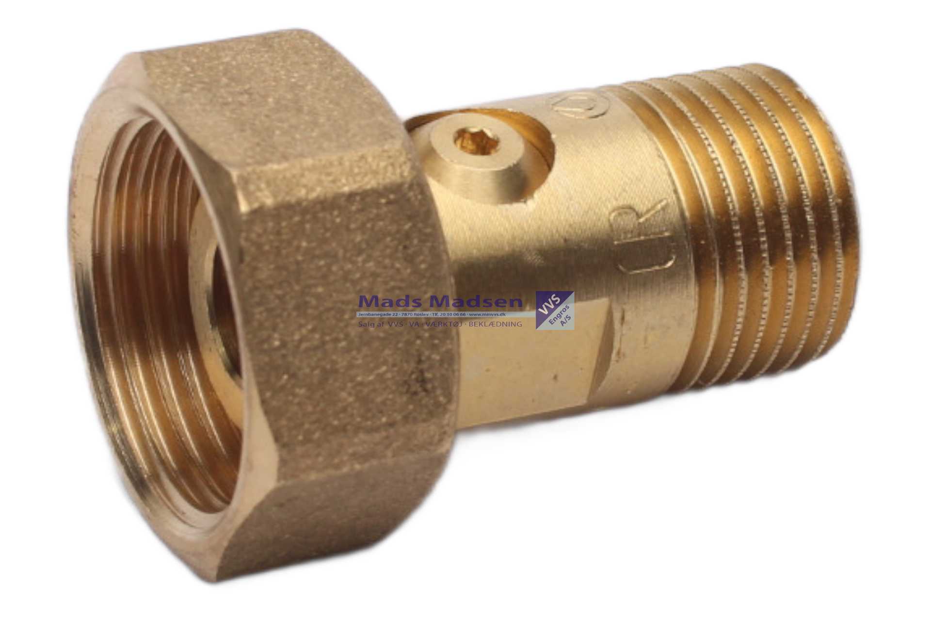 3/4" x 1/2" JCH måleforskruning m/kontraventil