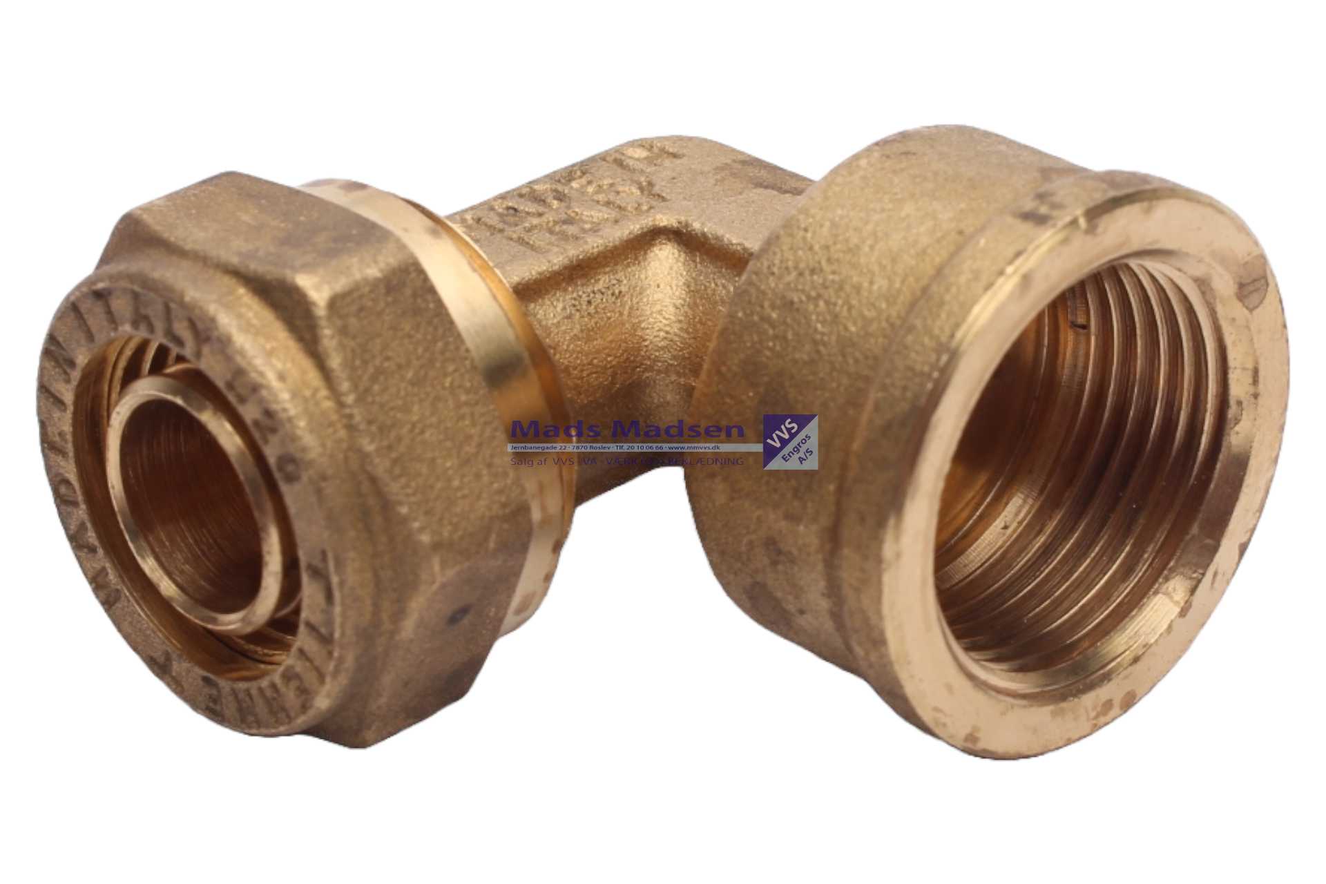 15mm x 1/2" Tiemme pex vinkel m/muf m/bøsn