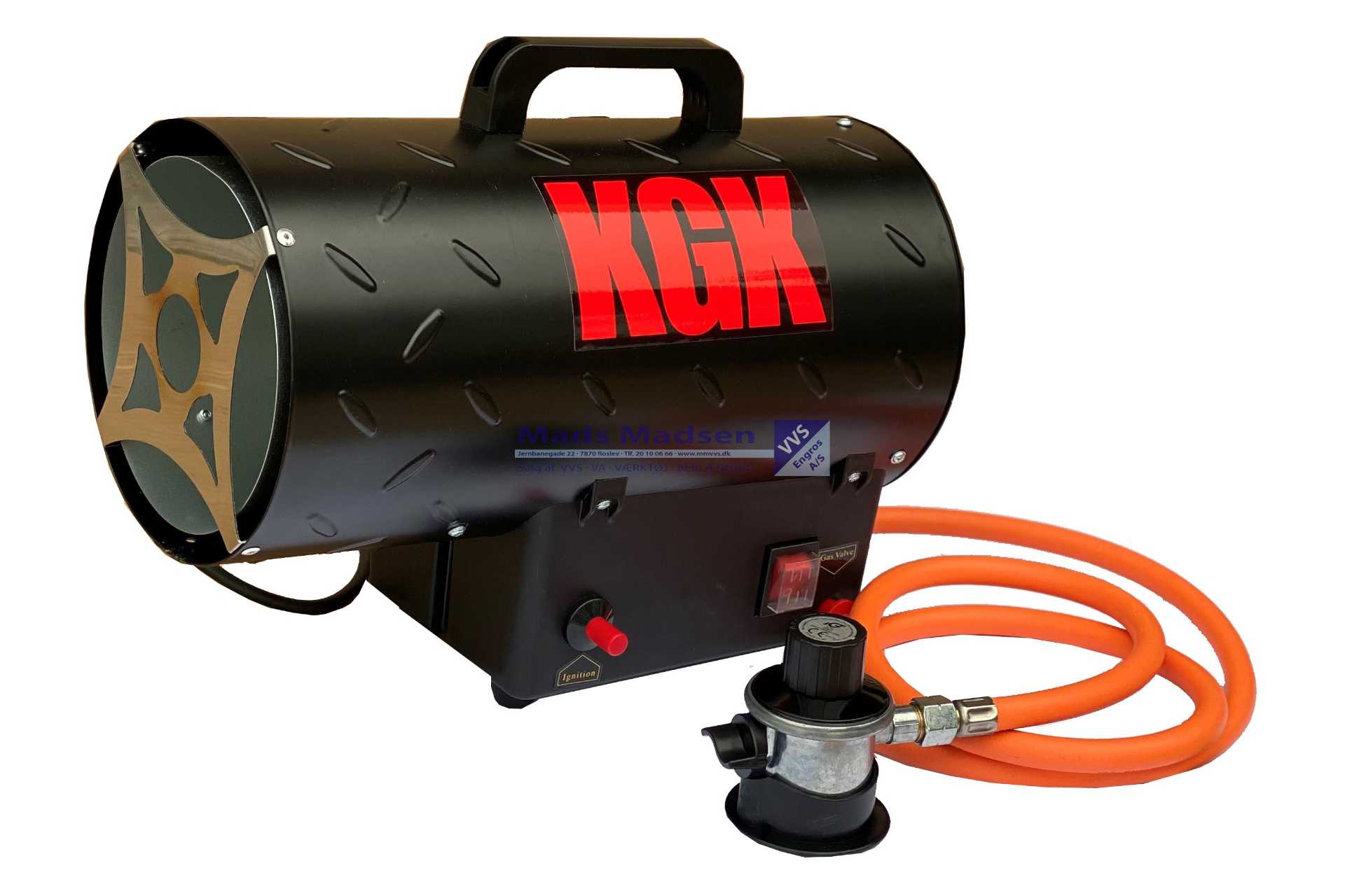 KGK probangas varmekanon 15kw m/ højtryks gasregulator (forbrug 1,09 kg/t) *NETTOPRIS*