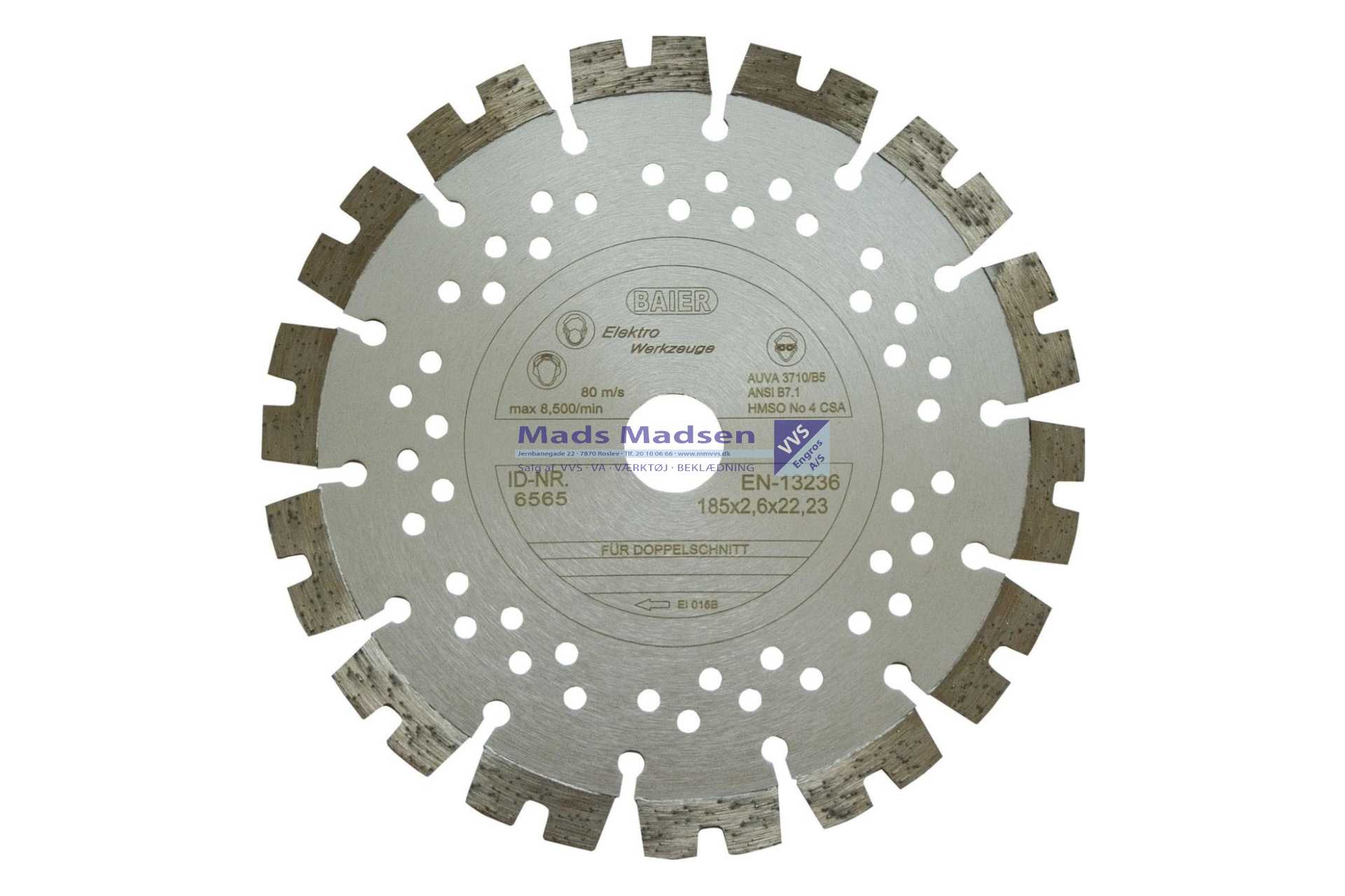 Baier Universal Diamantskæreskive 185mm 6565 *NETTOPRIS*