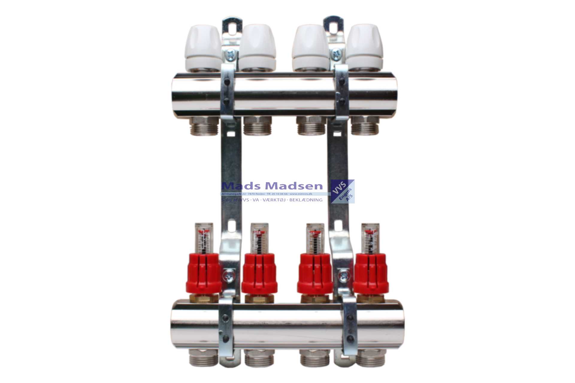 APE GV-unit m/flowmåler 4-rum eksl. Omløbersæt & endestykke - FLOWMÅLER PÅ FREMLØB
