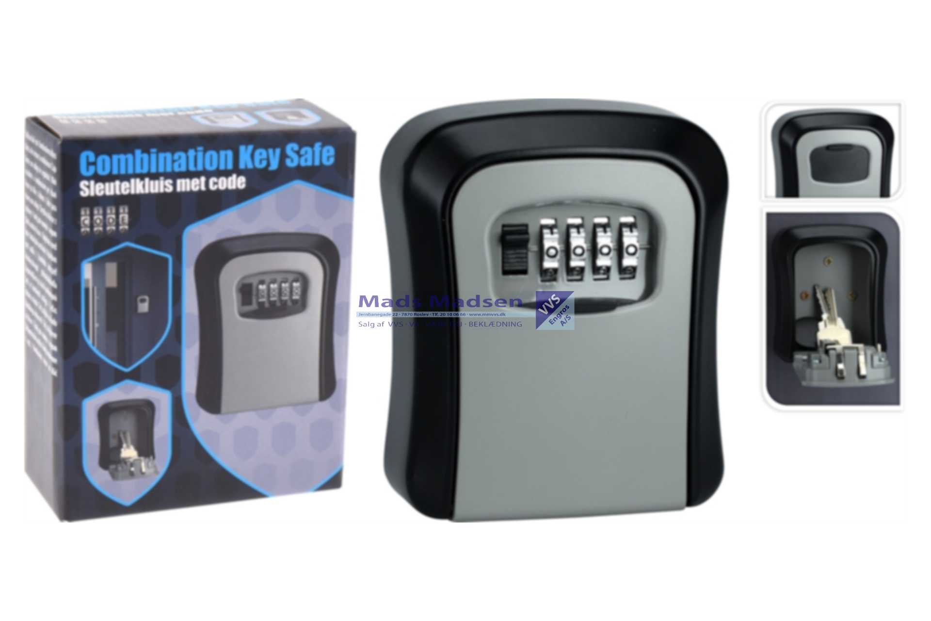 Nøgleboks med kode 115x85x40mm *NETTOPRIS*