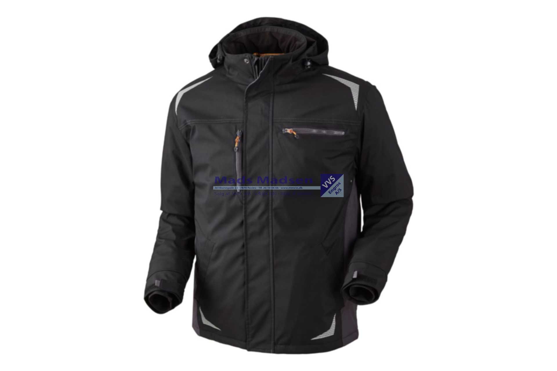 JAK Softshelljakke foret 1629 Sort 3XL poly 100%