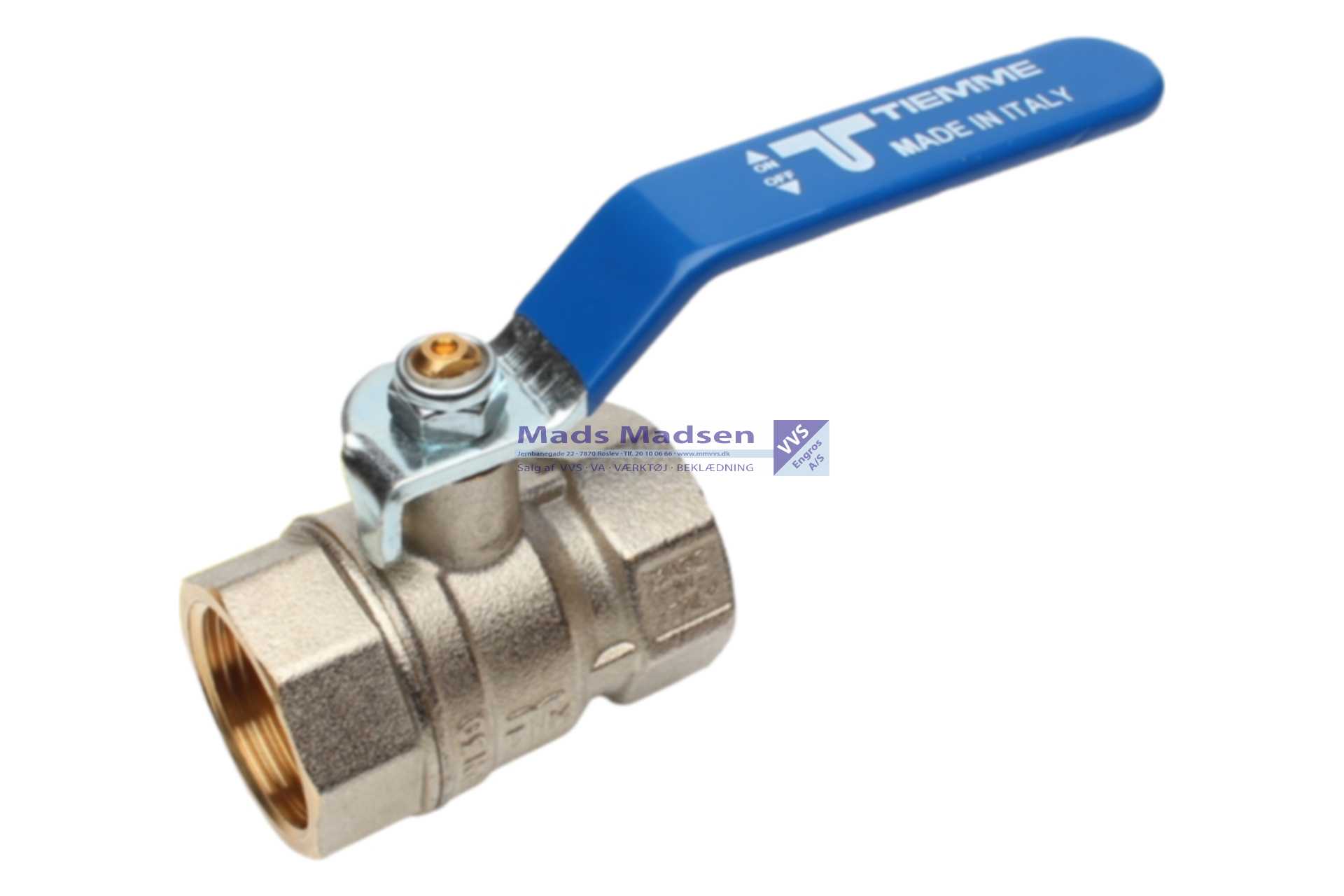 1/2" Tiemme kuglehane M-M hd-tag BLÅ