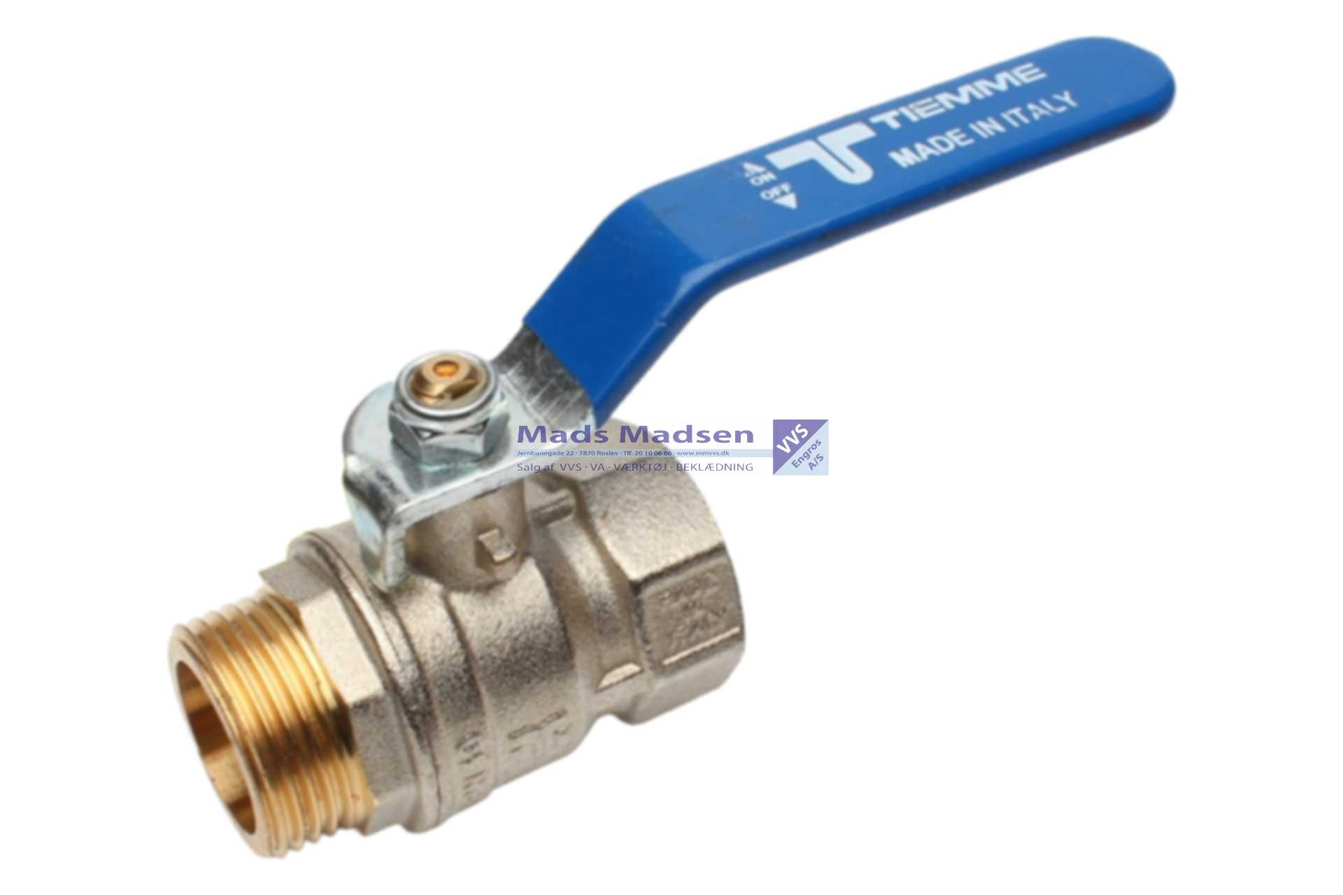 3/4" Tiemme kuglehane M-N hd-tag BLÅ