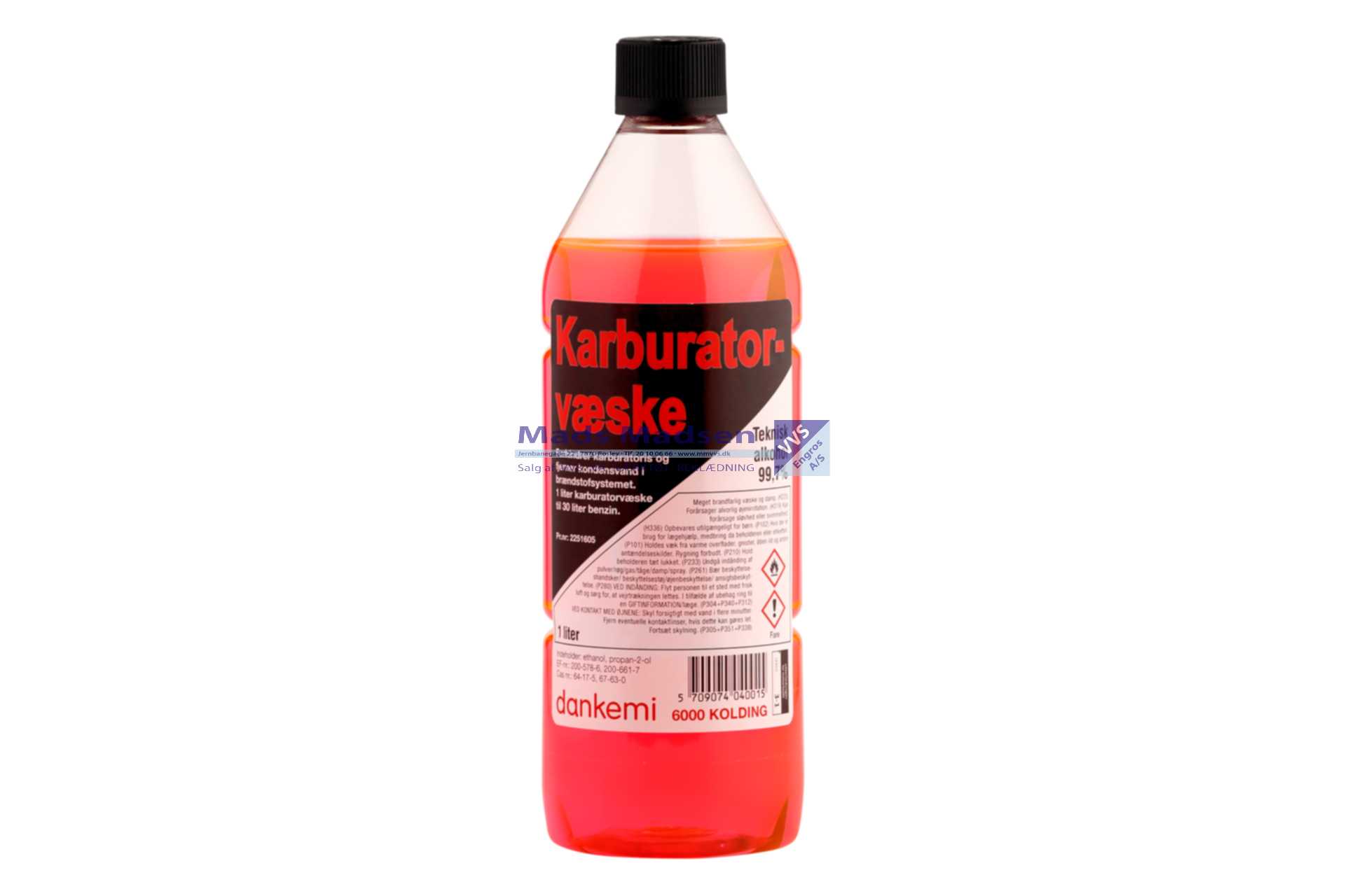 Karburatorvæske á 1 ltr. - UN 1170 - Farekl. 3