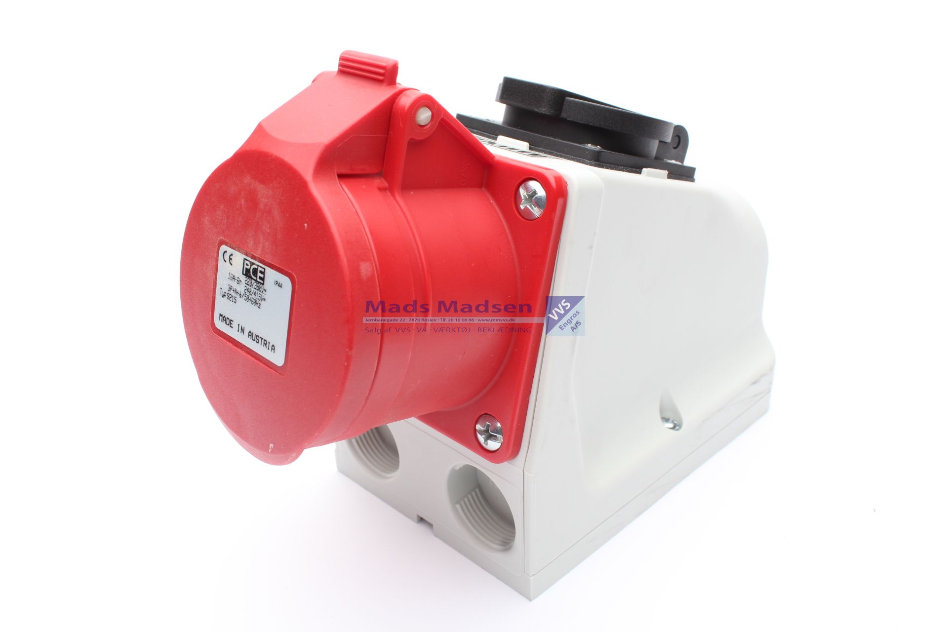 CEE Kombineret Vægudtag 5 Pol 16A 400V / 220V *NETTOPRIS*