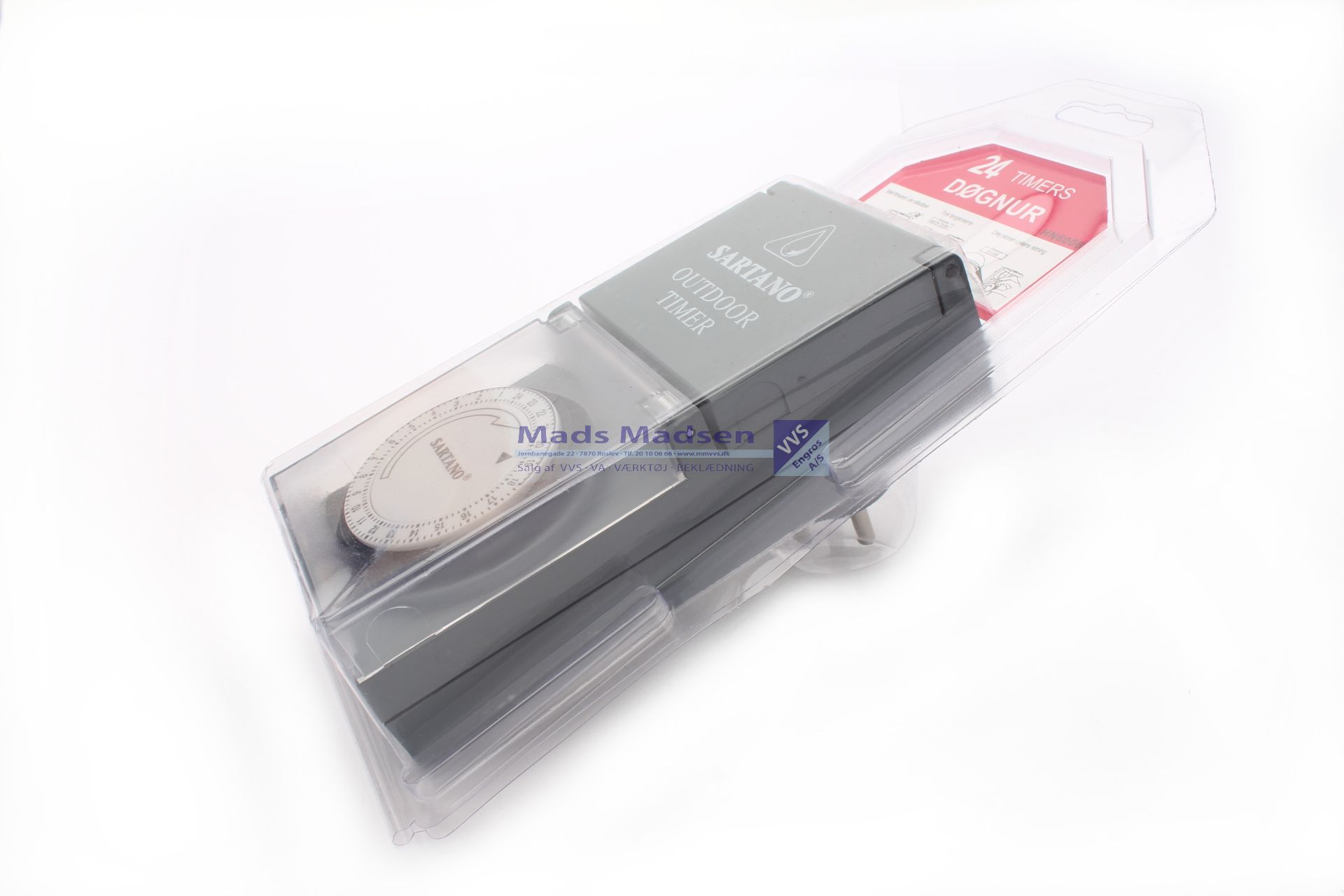 Tænd/sluk ur 230V/50HZ 16 Amp. 15 min.interval Udendørs m/jord *NETTOPRIS*