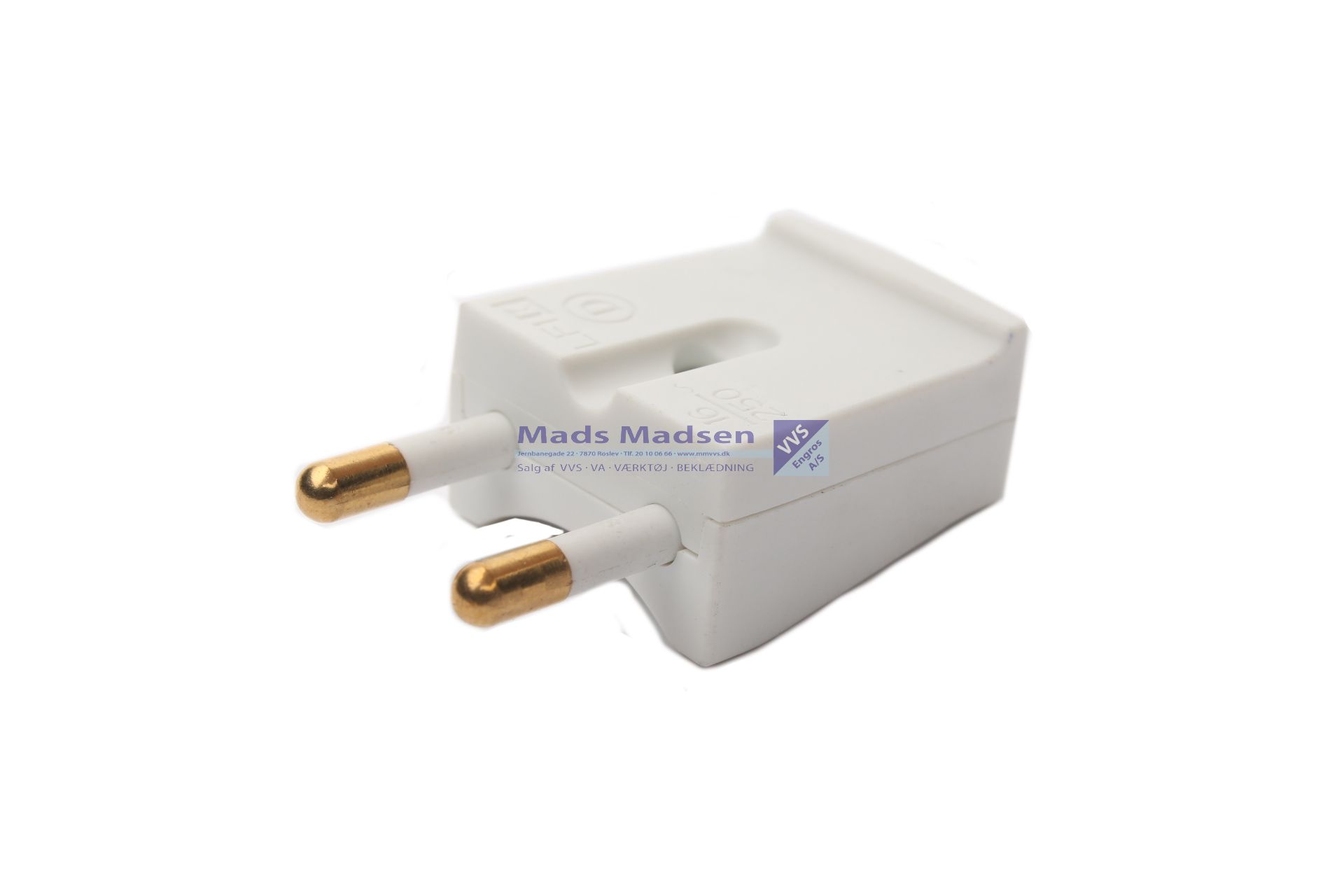 Stikprop 230V Flad hvid u/ jord *NETTOPRIS*