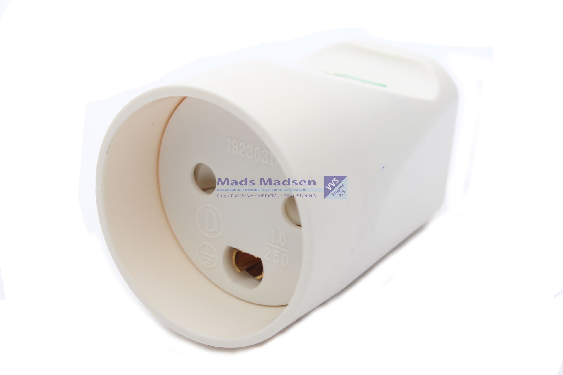 Forlængerled 230V hvid m/ jord *NETTOPRIS*