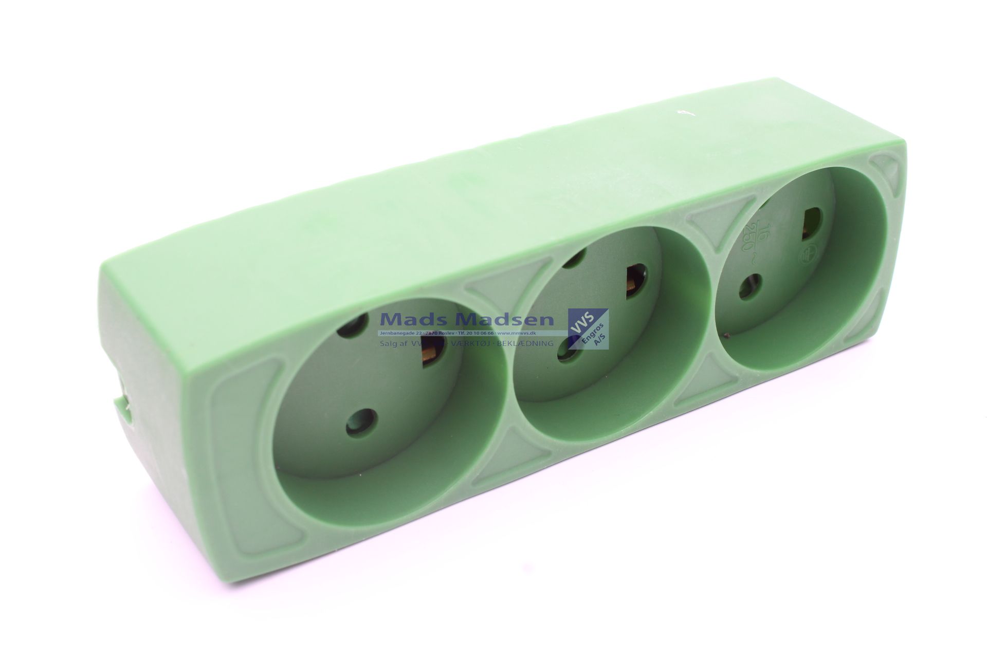 Stikdåse 230V Slagfast GRØN 3R m/jord *NETTOPRIS*