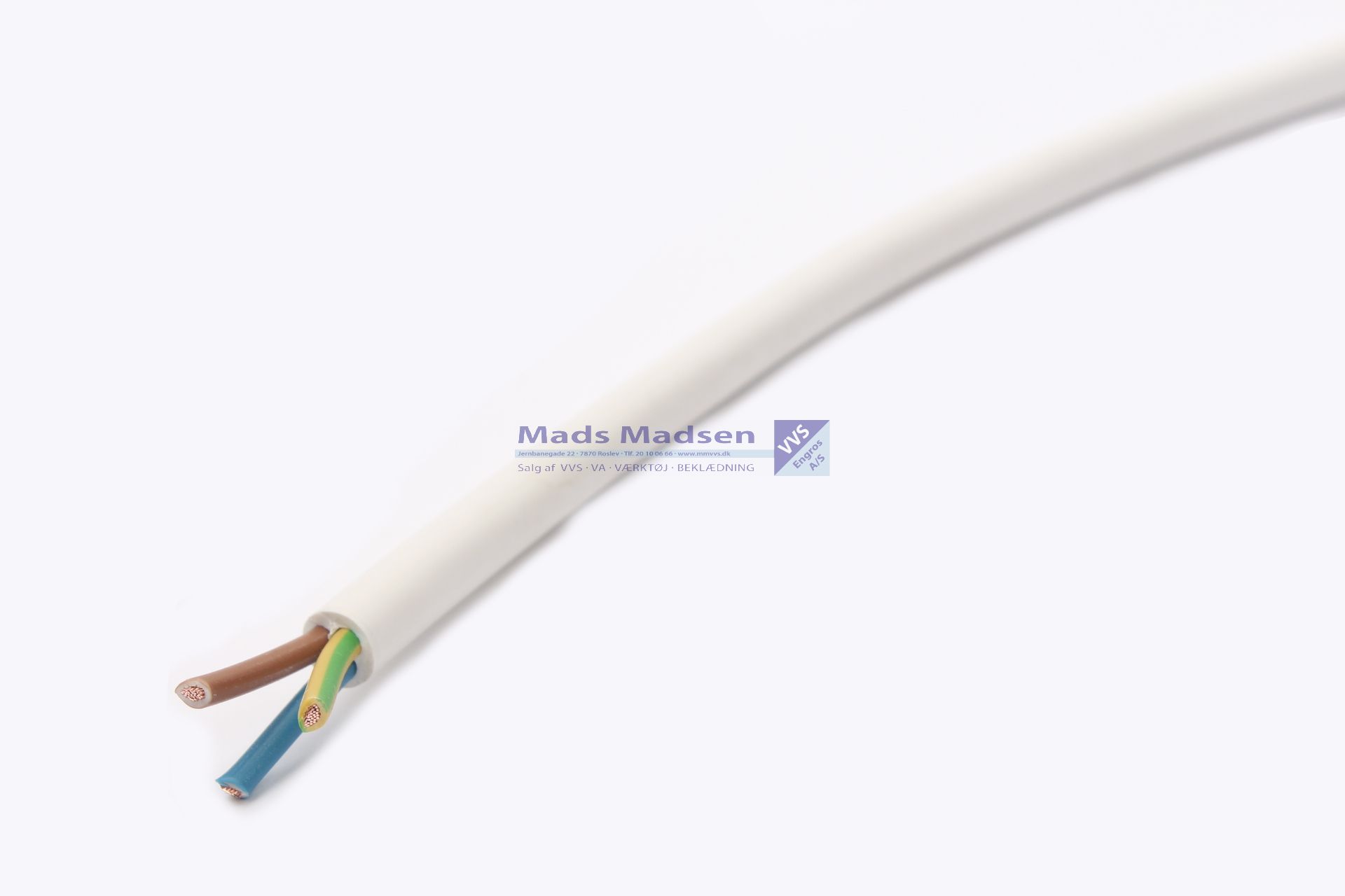 Plastkappeledning 3G2,5 hvid H05VV-F 50 mtr/rl XXX