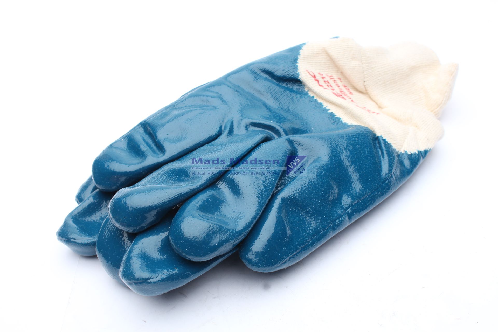 Gummihandske Blue-Grip 804 m/ rib halvdyppet st.9 12 par/pk