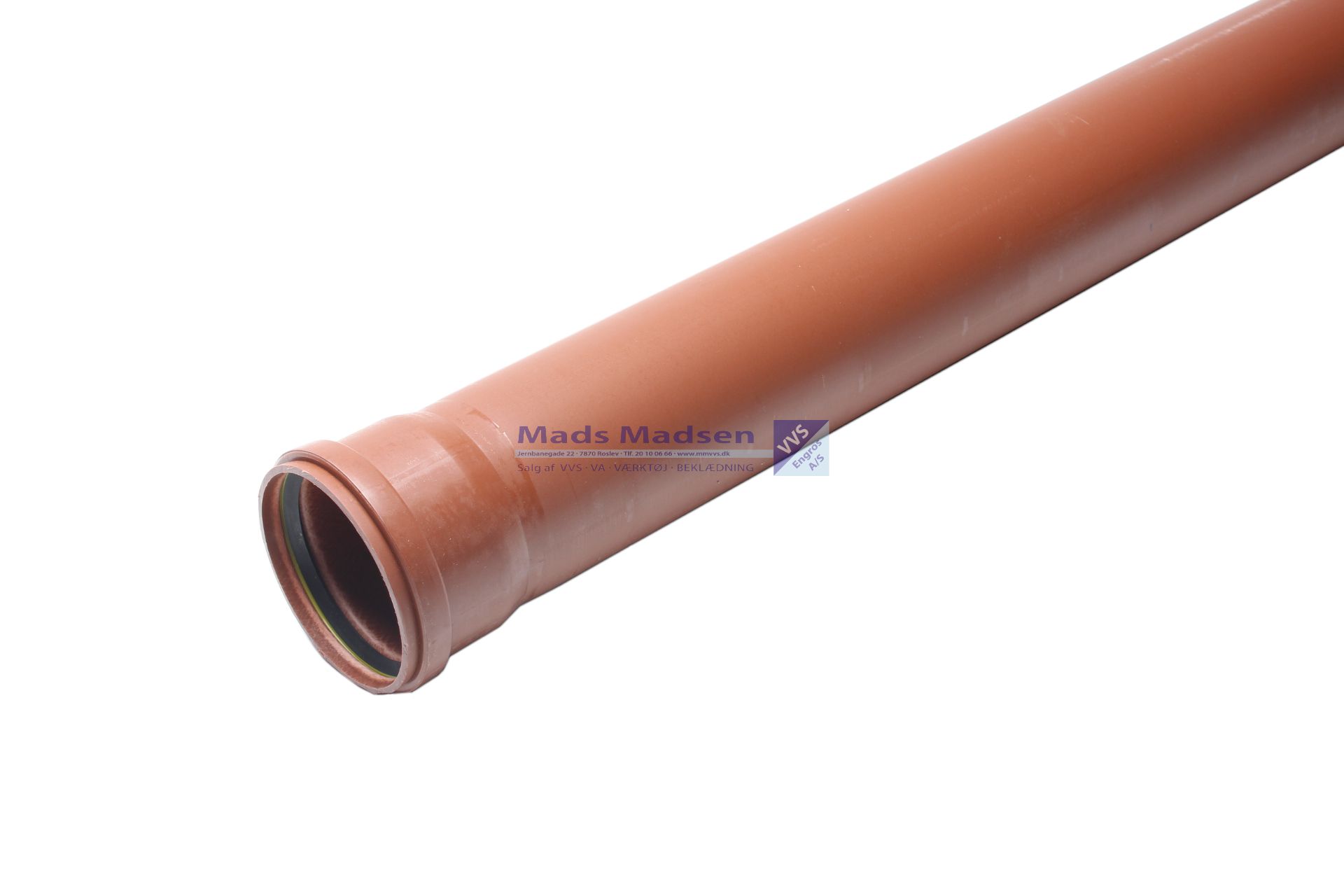 Pvc trykrør 160mm rødbrun PN6 6 mtr/lgd