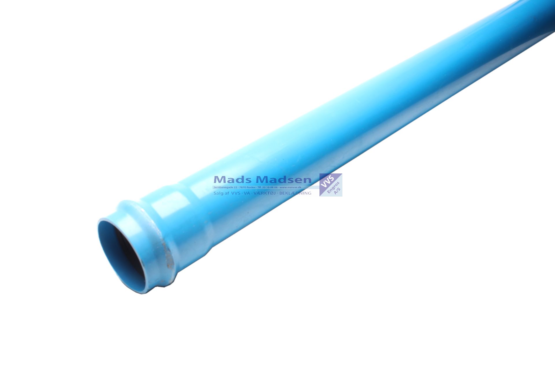 Pvc trykrør 125mm blå PN8 6 mtr/lgd