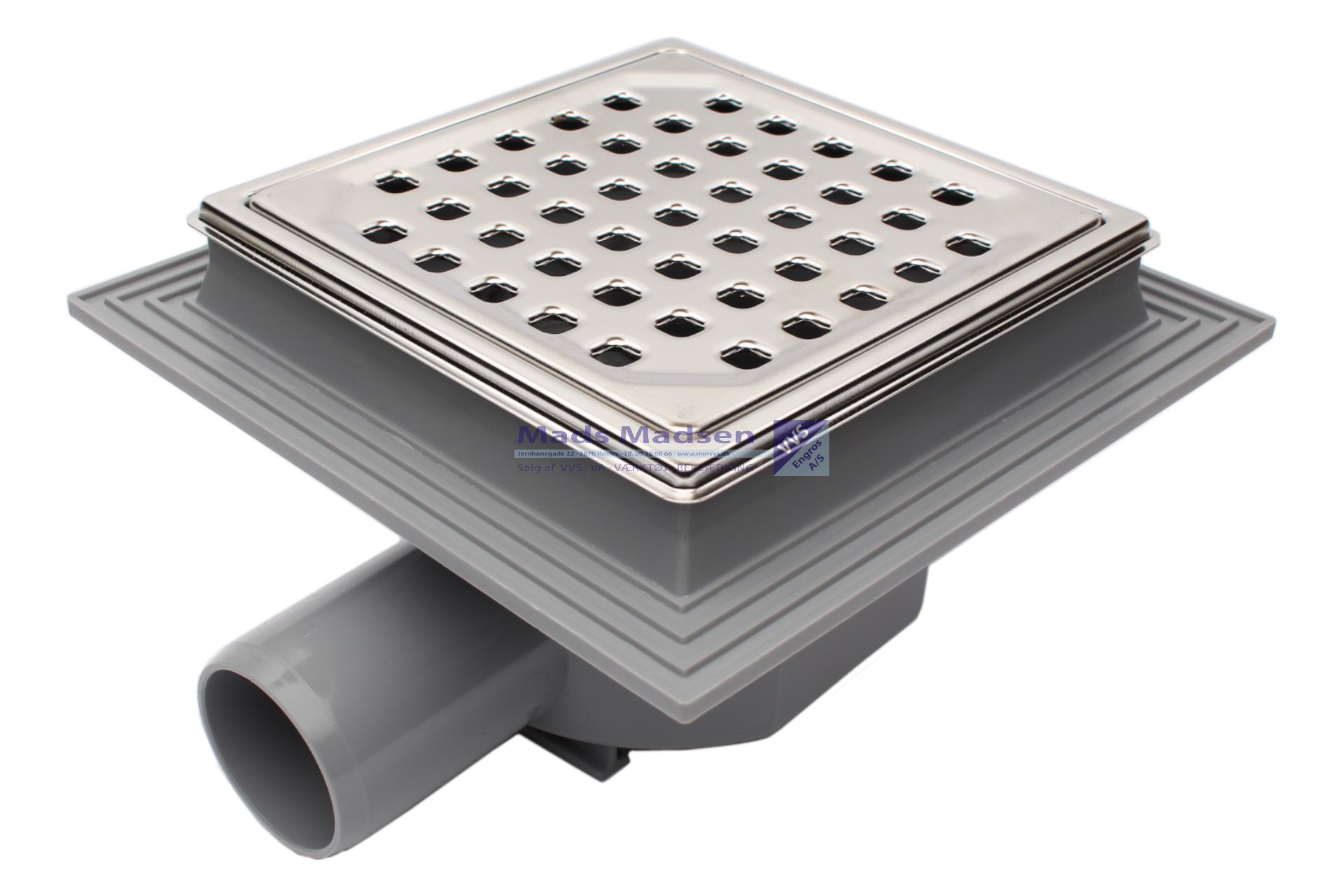 50mm Purus Freja afløbsskål vandret f/beton u/studs m/lås