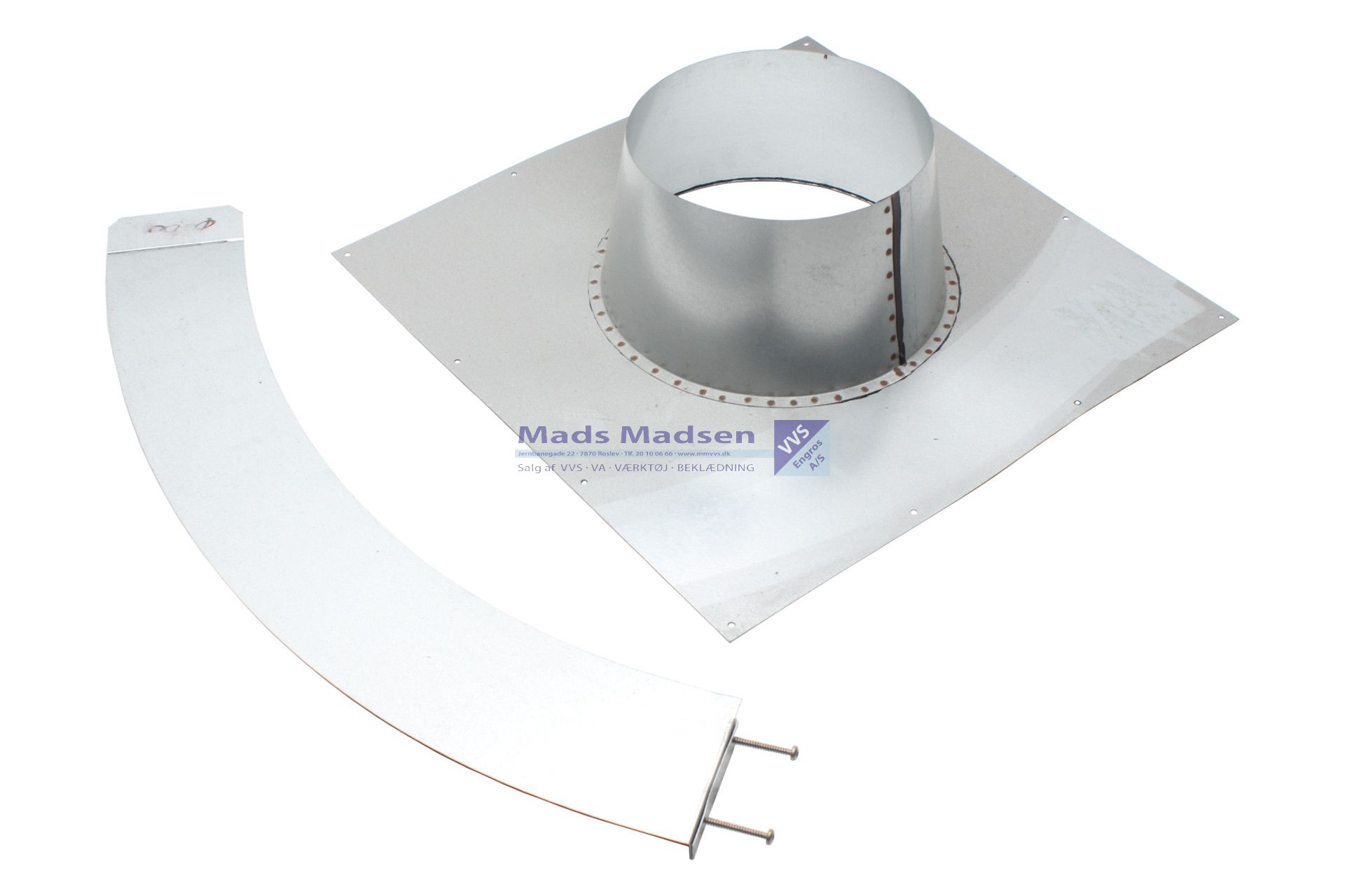 200mm Tagind. 0-9 varmgalvplade m/blank kegle f/Ø150mm skorsten