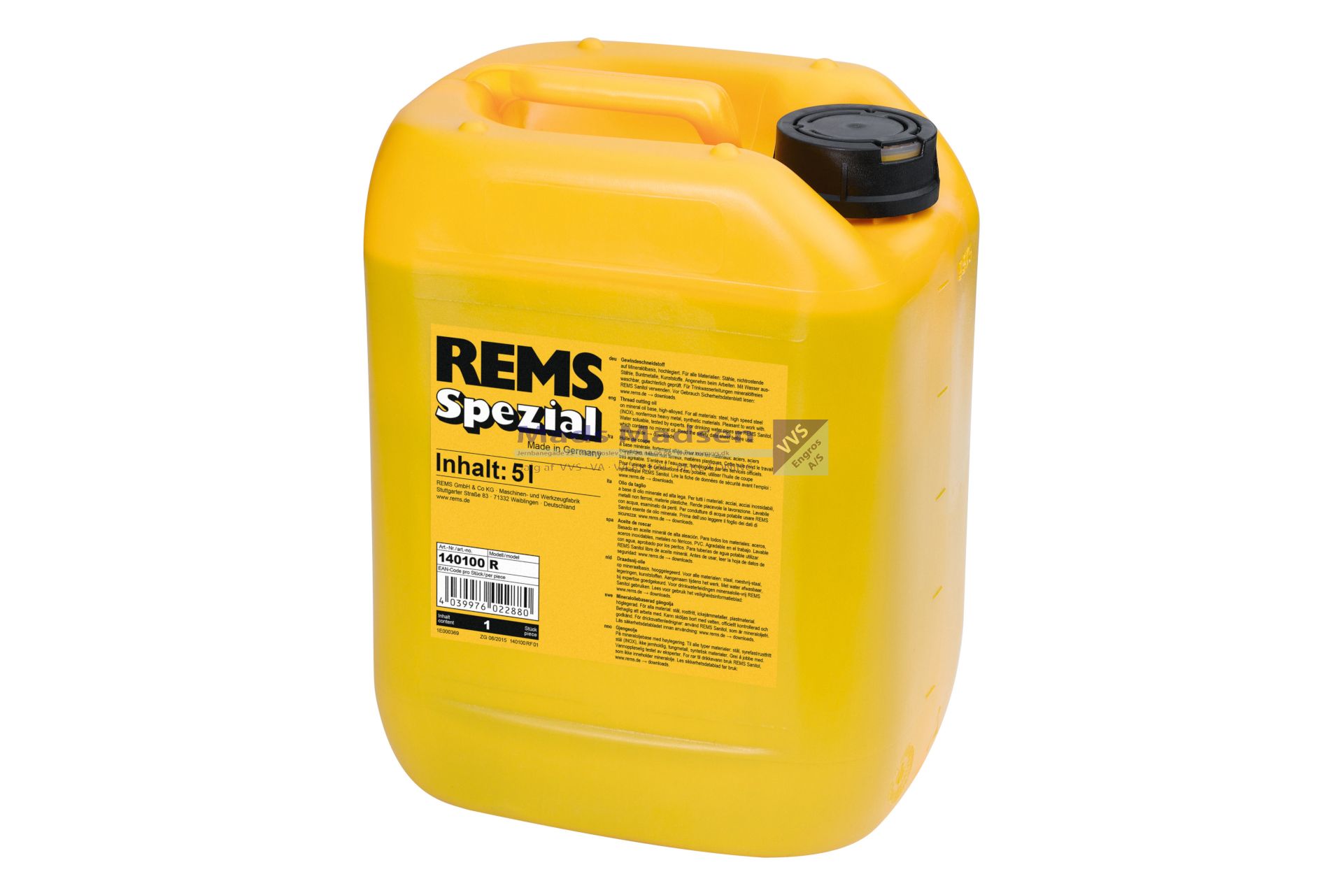 Rems Spezial skæreolie á 5 ltr. 140100R - IKKE VA-godk. *NETTOPRIS*