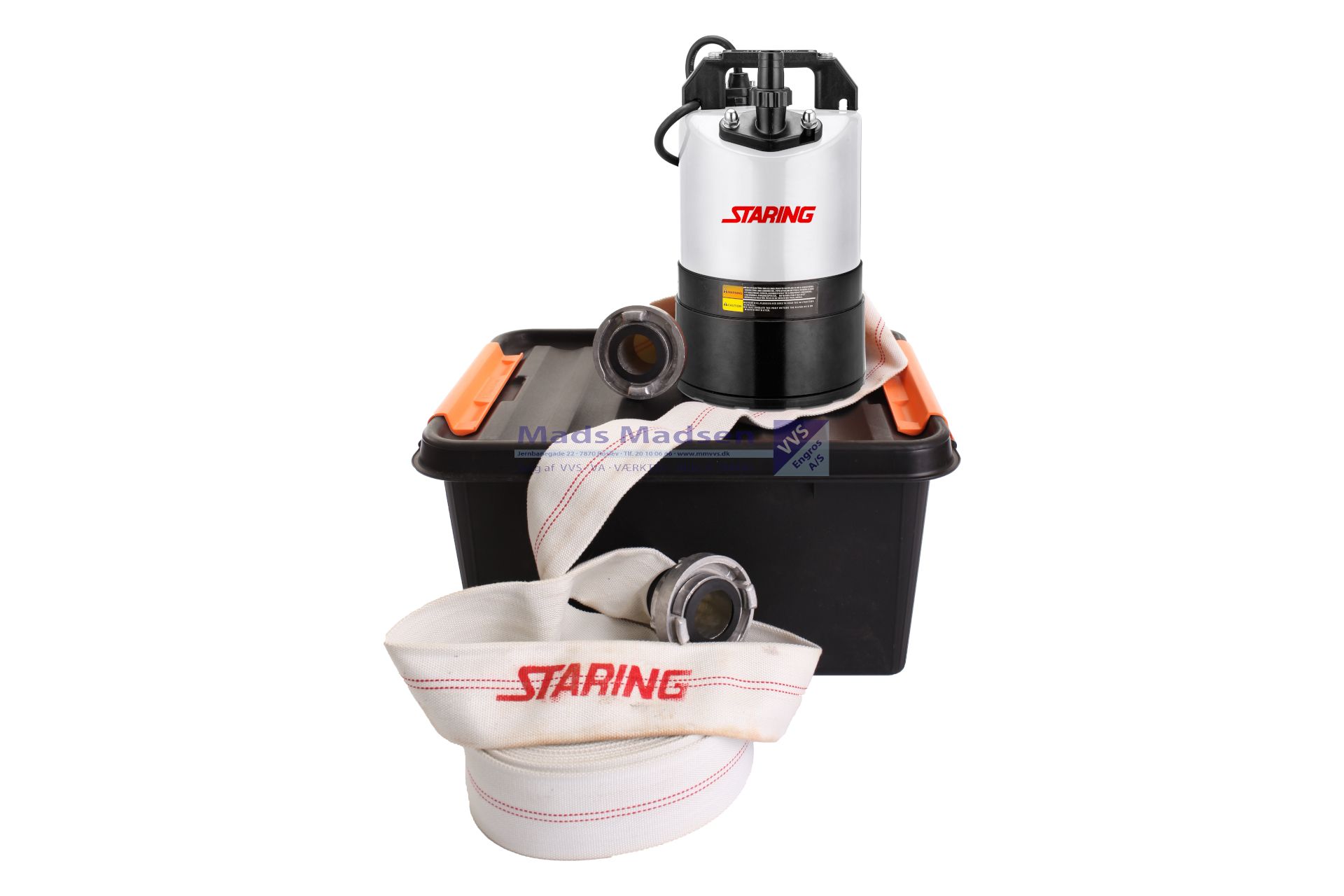 Staring Entreprenørpumpe STP2-480DW med bundsug i box incl. 15 mtr slange *NETTOPRIS*