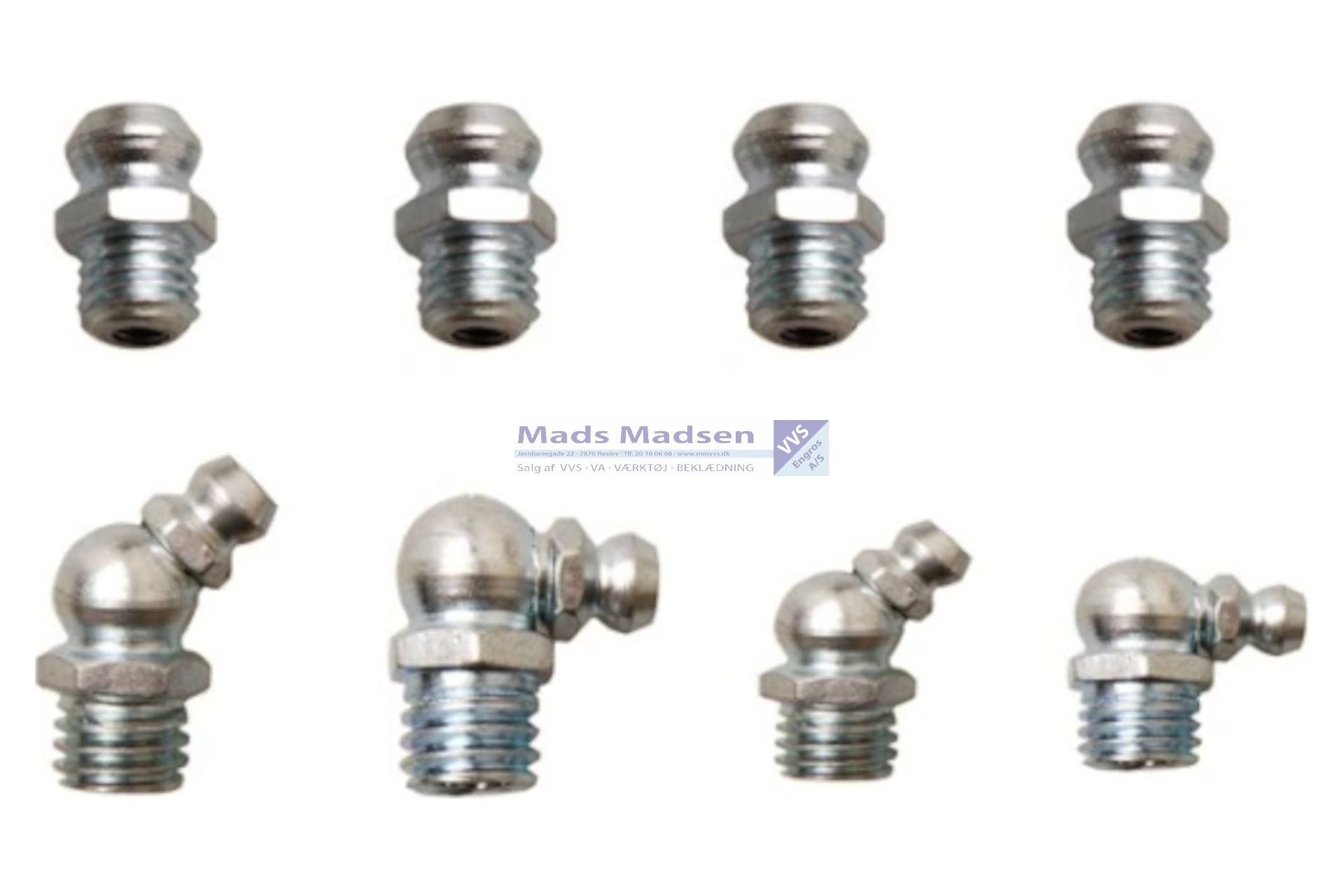 BGS Smørenippelsortiment M6/M8 H1-H2-H3 110 stk. *NETTOPRIS*