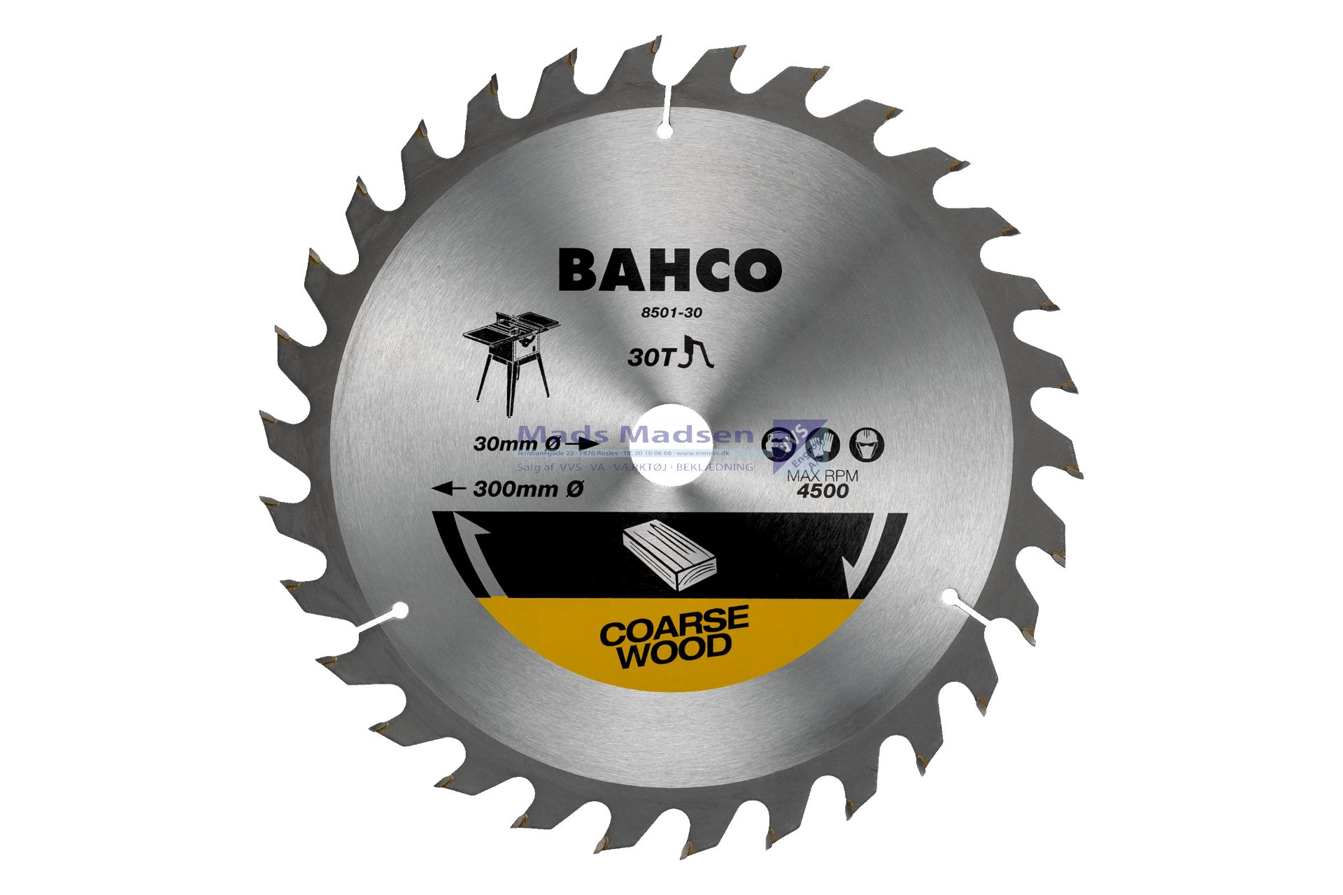 Bahco Rundsavklinge 250 x 2,3 mm 60 t. Ø30 Træ 8501-28XF *NETTORPIS*