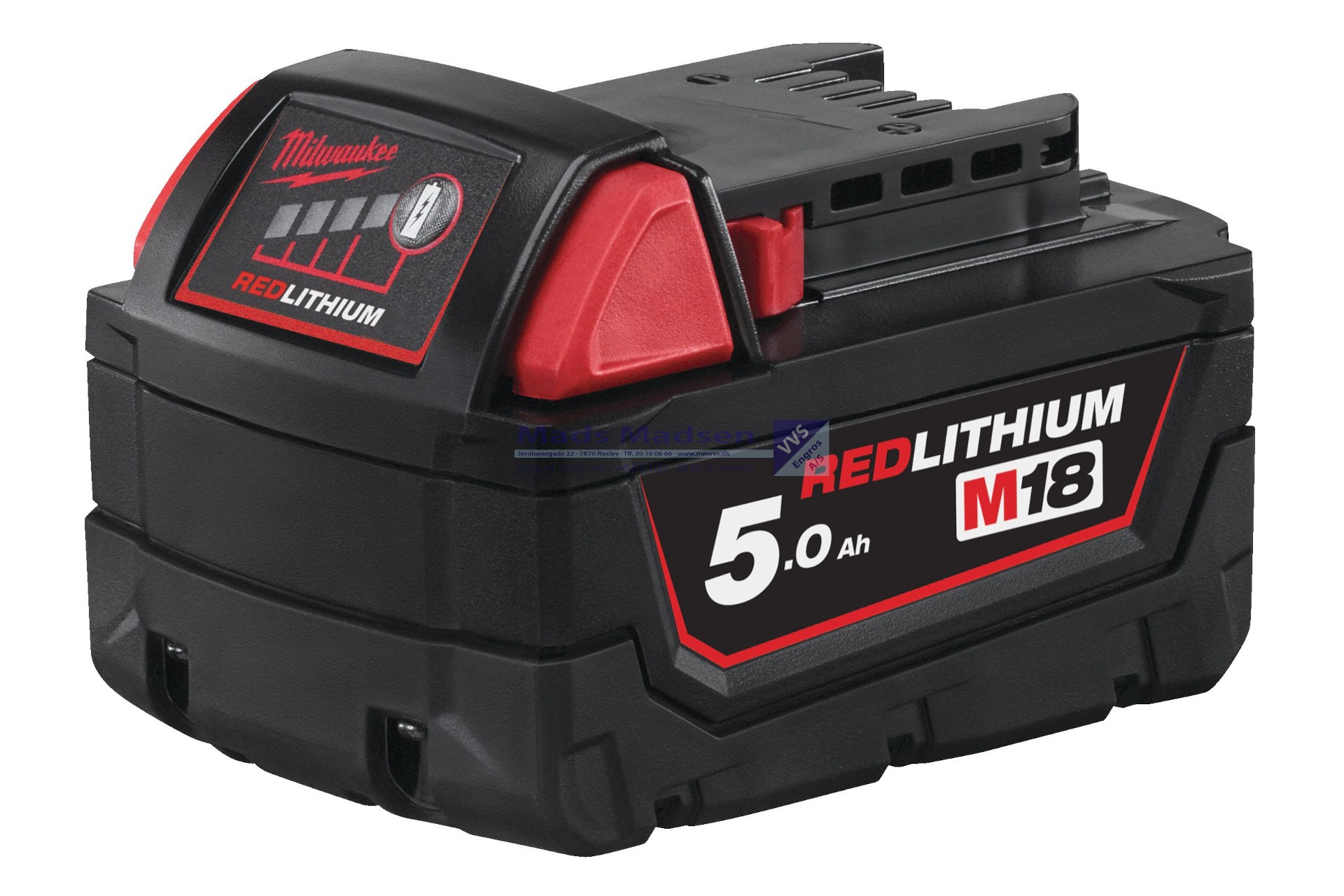 Milwaukee M18 B5 akku batteri 18V 5,0 Amp. incl. afgift 4932430483 (K) *NETTOPRIS*