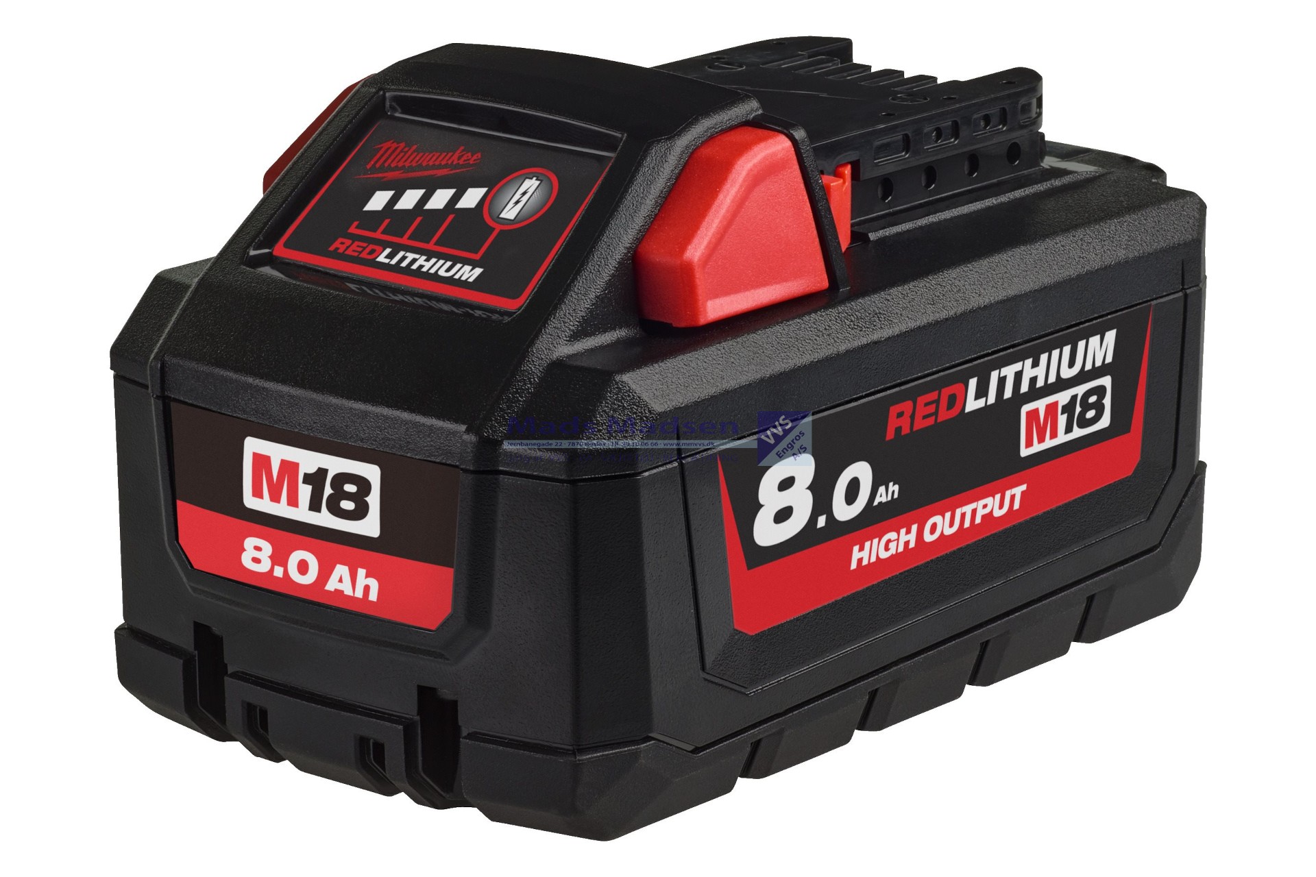 Milwaukee M18 HB8 akku batteri HIGH OUTPUT 18V 8,0Amp. incl. afgift 4932471070 *NETTOPRIS*