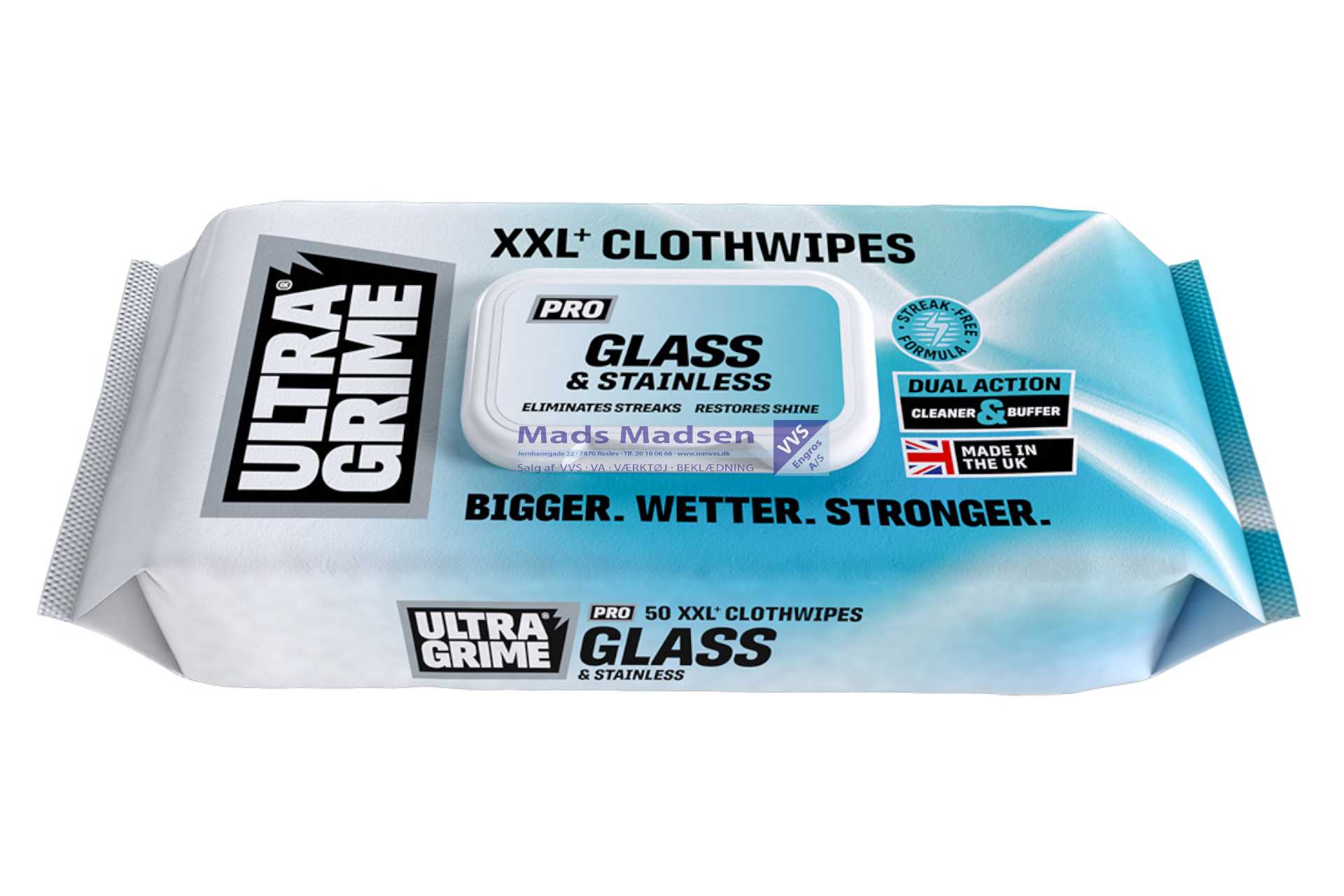 UltraGrime Pro Glasrens Whipes 38 x 25cm á 50 stk 5980 *NETTOPRIS*