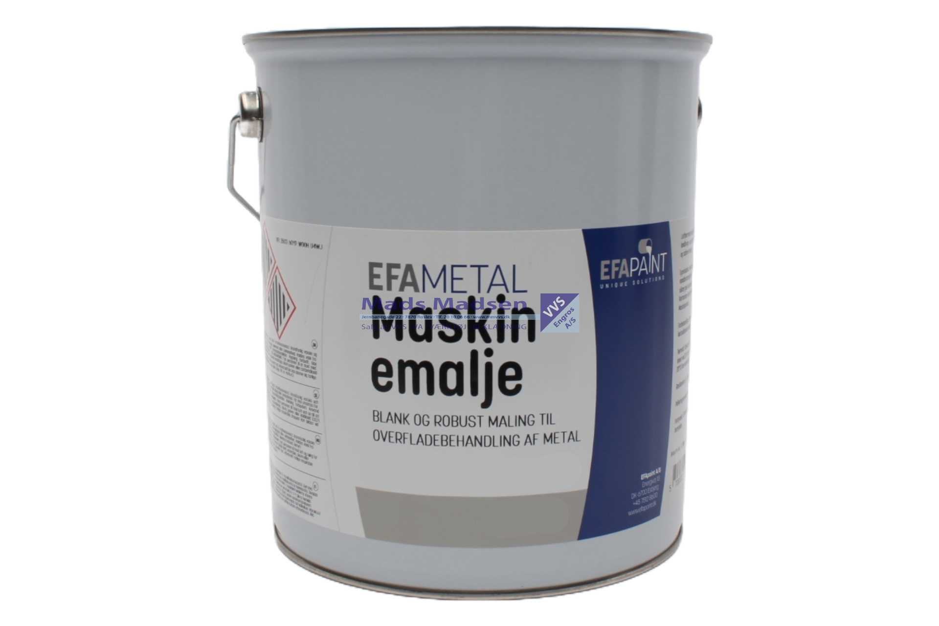 Maskinemalje 79126 Mat Sort Glans 20 RAL 9005 á 5 ltr. - UN 1263 - Farekl. 3 - Billede 2