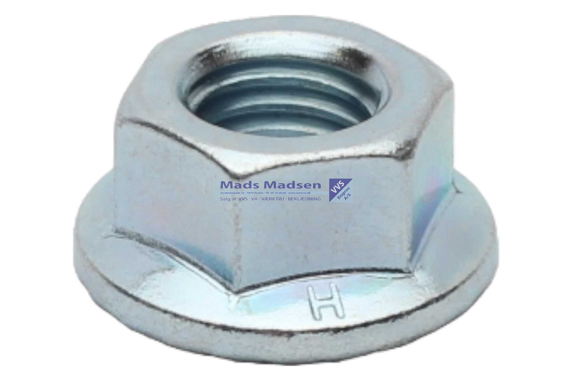 M8 Flangemøtrik m/riller DIN 6923-S FZB 200 stk/pk