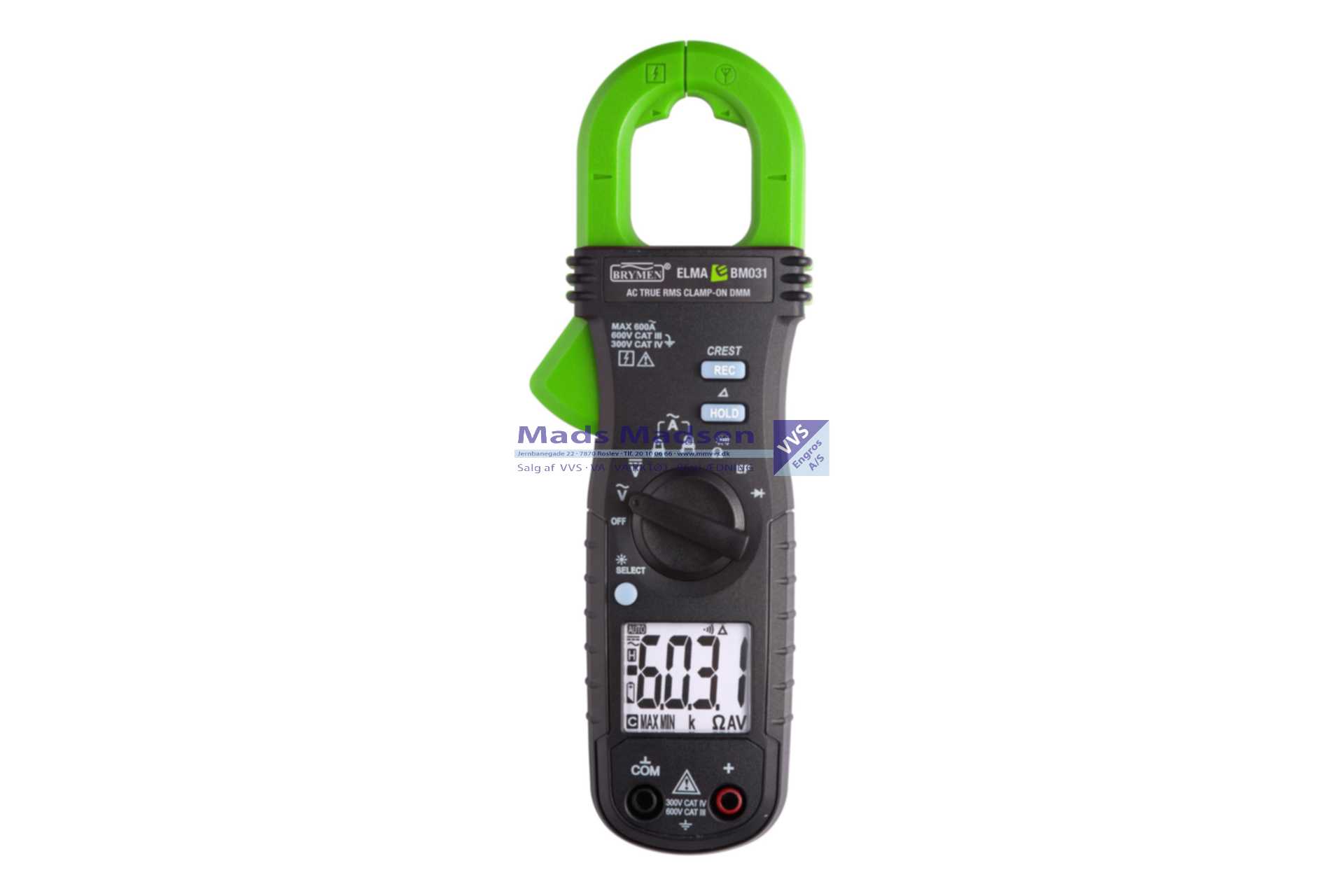 Elma Digital Tangamperemeter BM031 sand RMS 0-600 A ELnr. 6398910864 *NETTOPRIS*