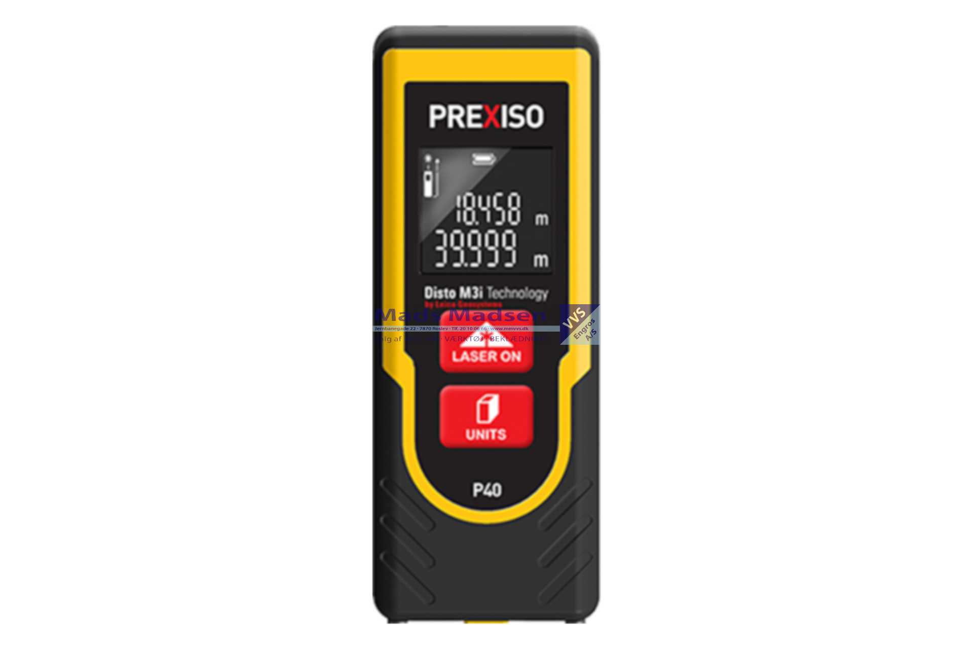 Prexiso P40 Afstandsmåler 0,2-40 mtr PR8250371 Ean nr. 7640134050217 *NETTOPRIS*