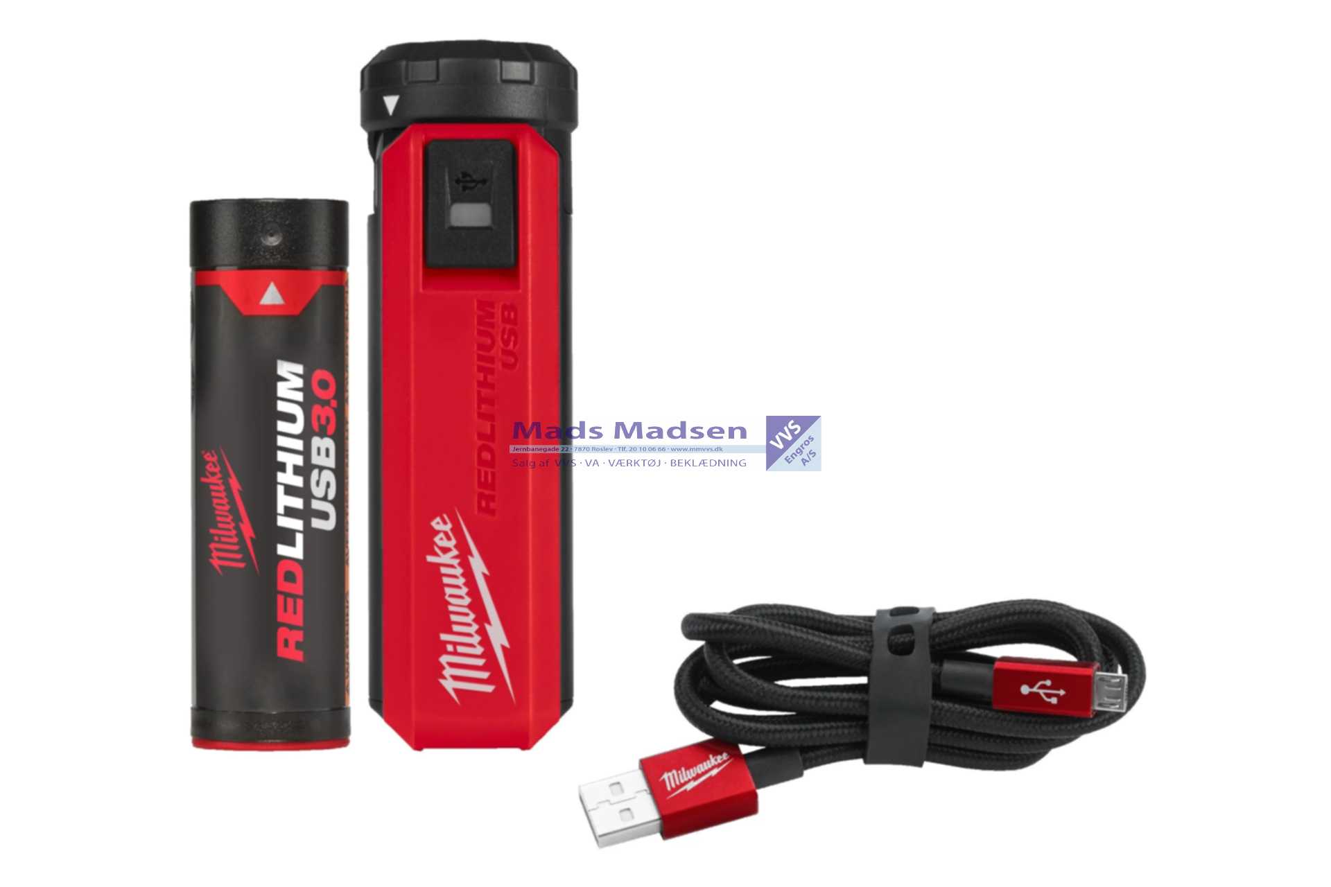 Milwaukee L4 Bærbar Redlithium USB Strømkilde og oplader PPS-301 4932493335 *NETTOPRIS*