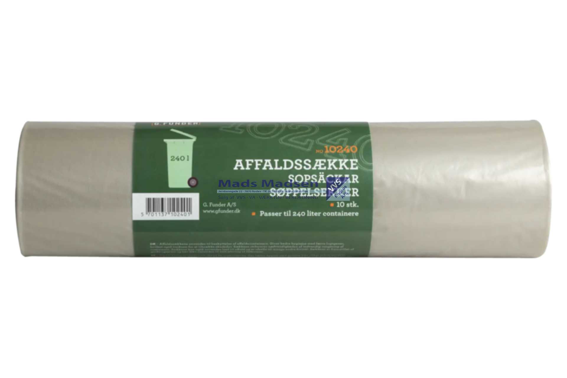 Containersække Transp. 240 ltr. 1240 x 1510mm 40 my i rl. á 10 stk. *NETTOPRIS*