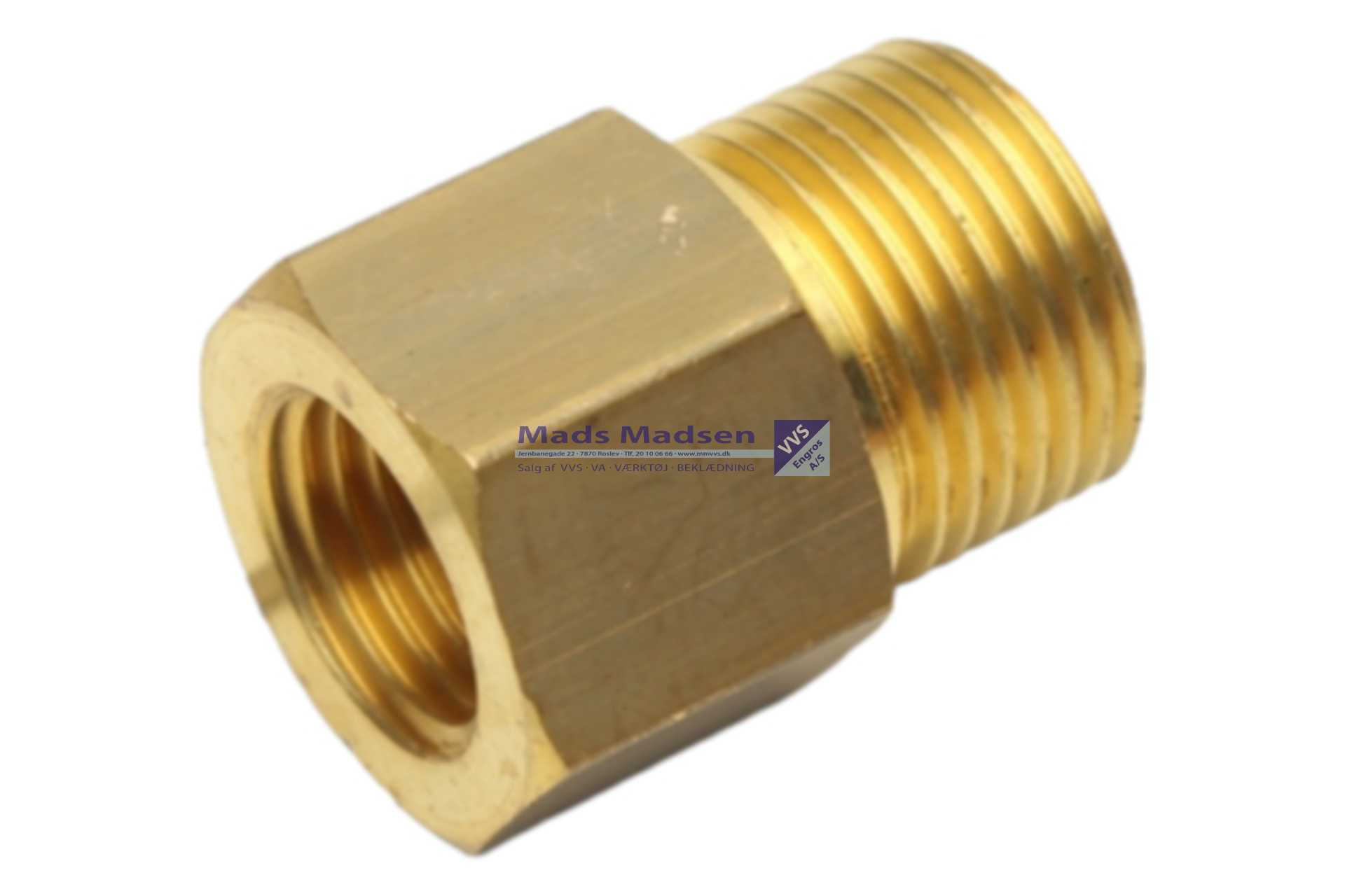 1/4" indv. x 3/8" udv. overgangsstykke