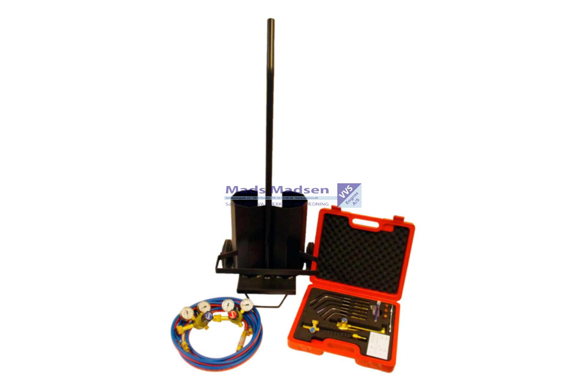 WHC 11 svejse & skæresæt komplet med flaskevogn for 10ltr Oxygen/Acetylen flasker, tilbageslagsventil 5mtr tvilling slange (UDEN FLASKER) *NETTOPRIS*