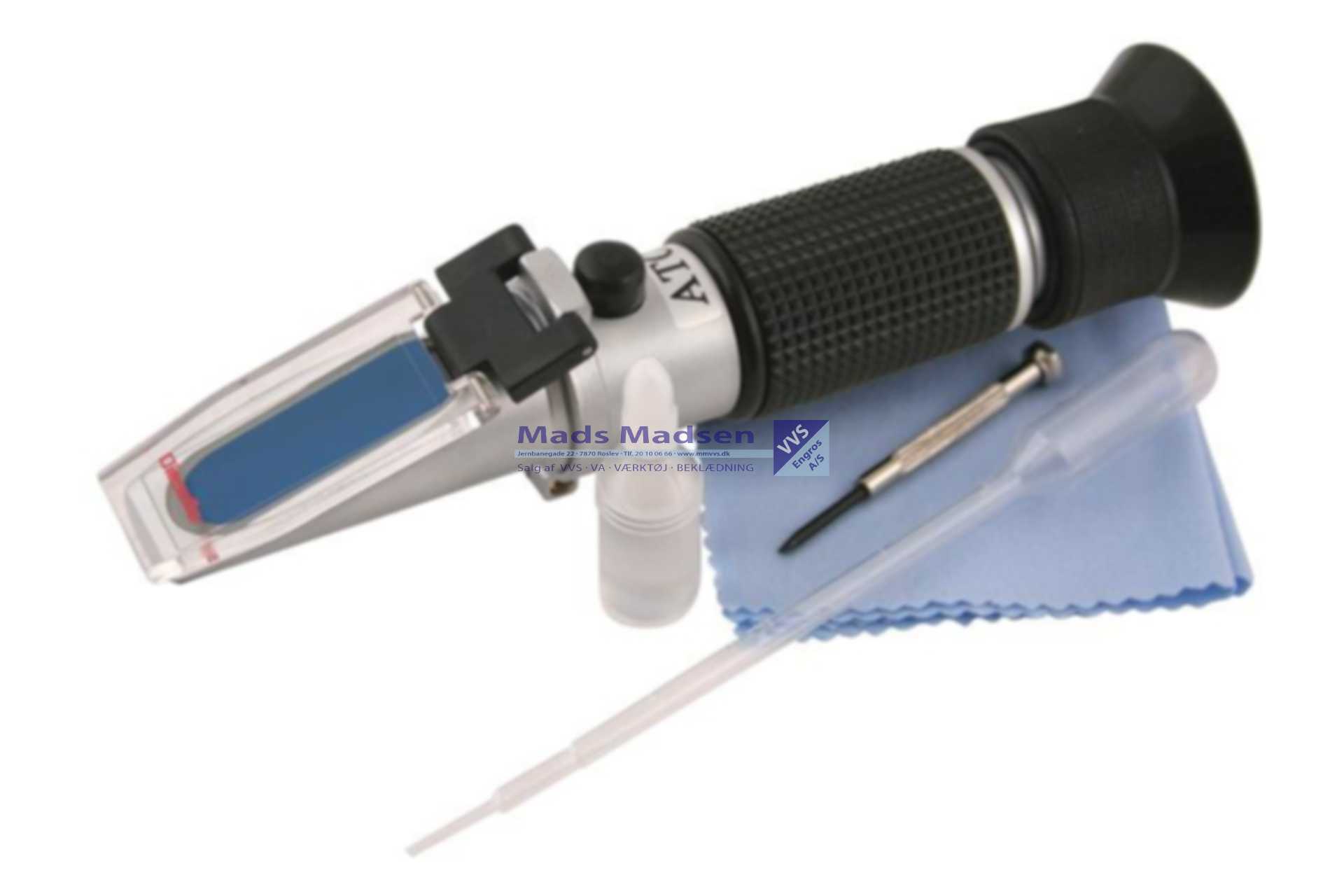 Refraktometer AUTO Batterisyre, Kølevæske, Glykol & Sprinklervæske