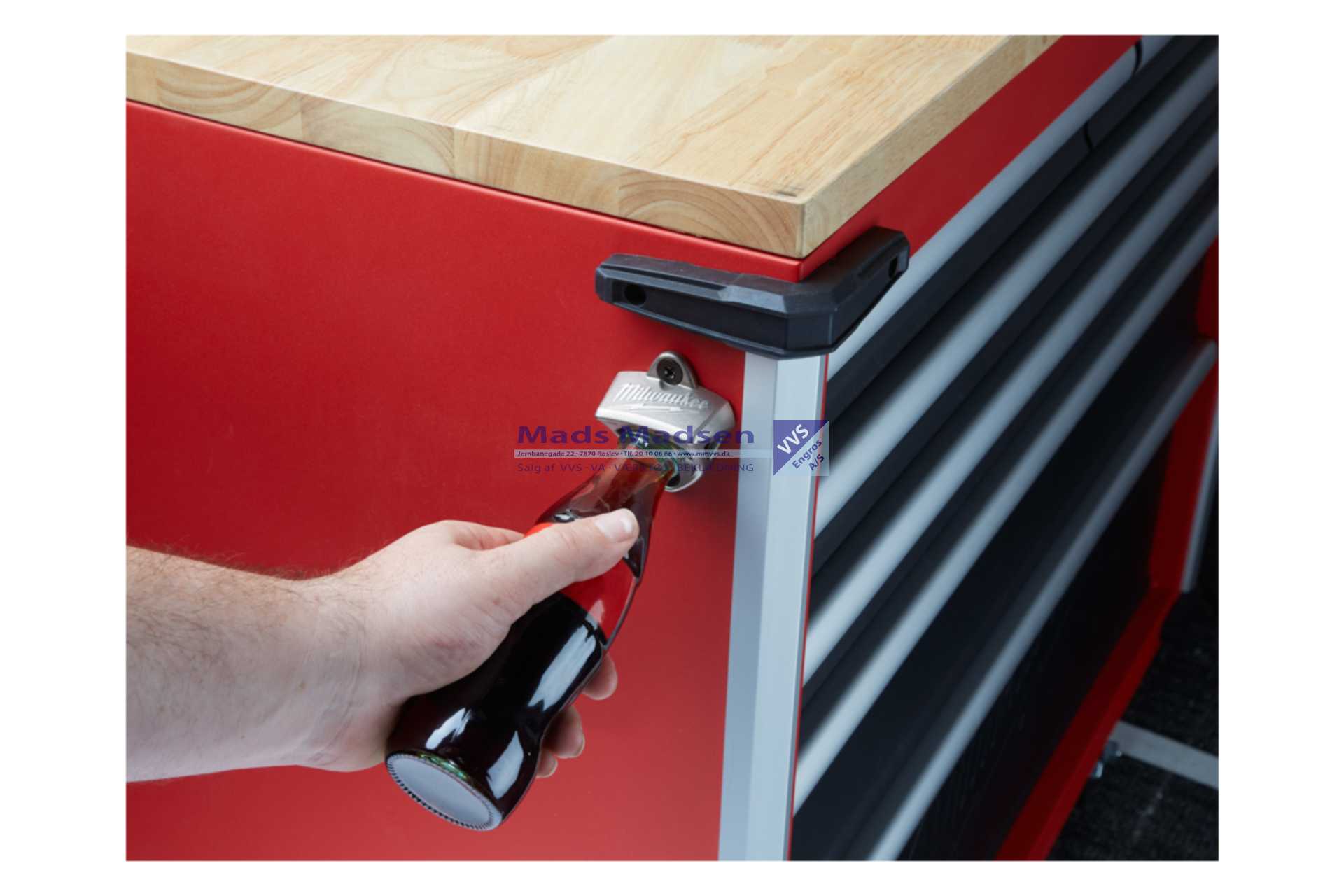 Milwaukee flaske oplukker til vægmontering i rustfri stål 48228599 *NETTOPRIS* SÅ LÆNGE LAGER HAVES