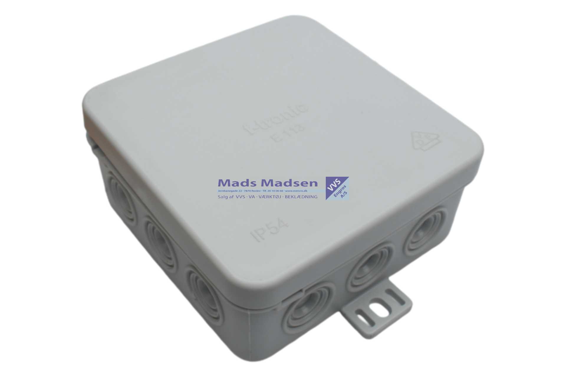 Forgrenerdåse IP54 GRÅ 86 x 86mm  *NETTOPRIS*