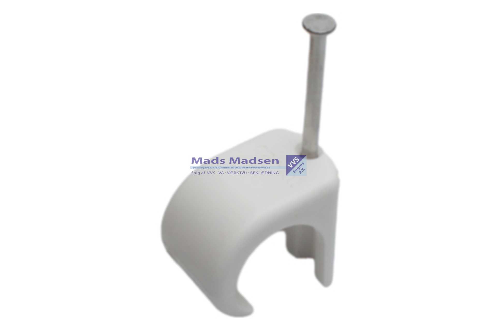 22-26mm Tillex C HVID Ledningsclips med skruer 2 x 45mm 50 stk. *NETTOPRIS*