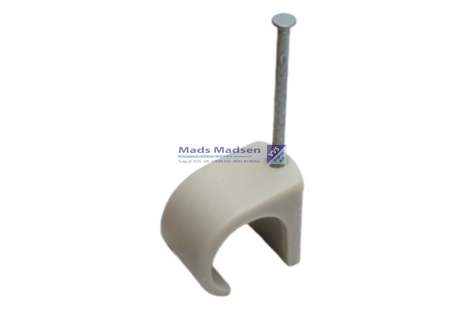 18-22mm Tillex C GRÅ Ledningsclips med søm 2 x 45mm 100 stk. *NETTOPRIS*