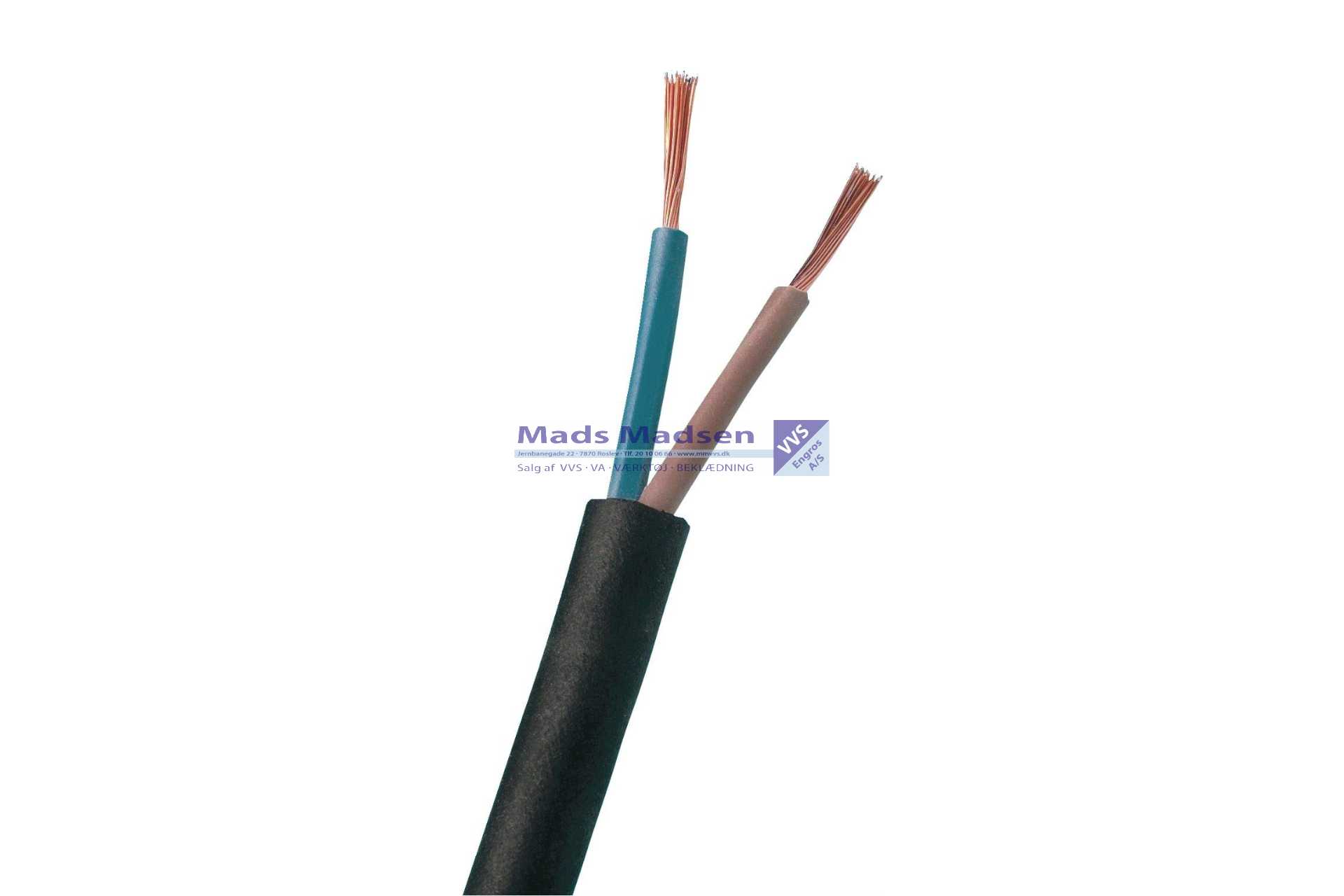 Downlight kabel 2G1,5 SIFL/PVC SORT 100 mtr/rl