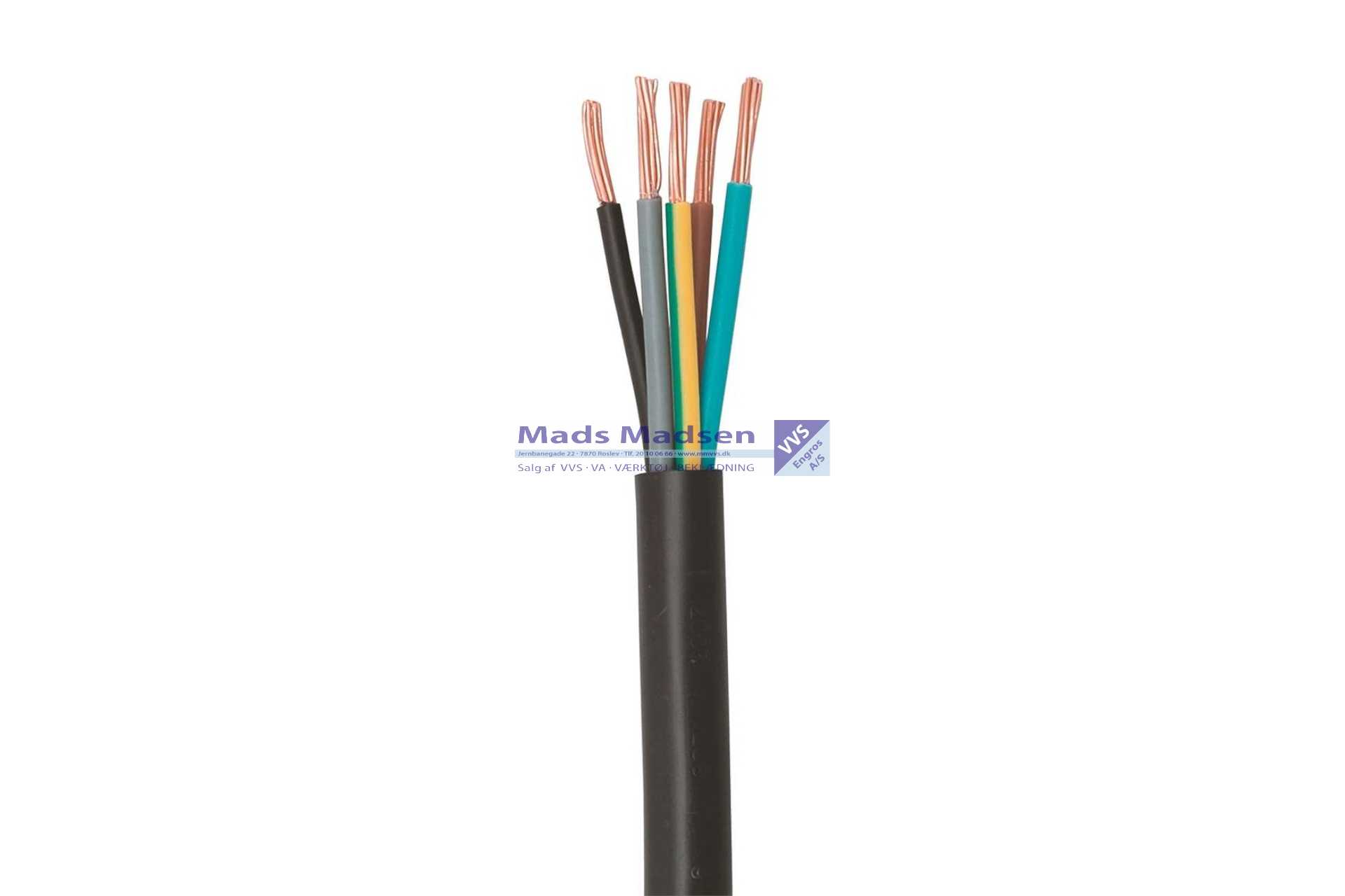 Gummikabel 5G1,5 sort H07RN-F 50 mtr/rl