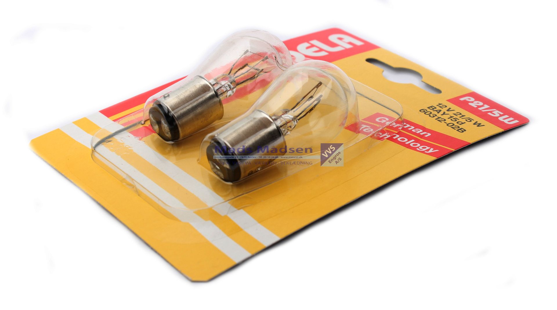 Auto Pære 12V-21/5W P21/5W pak a 2 stk. *NETTOPRIS*