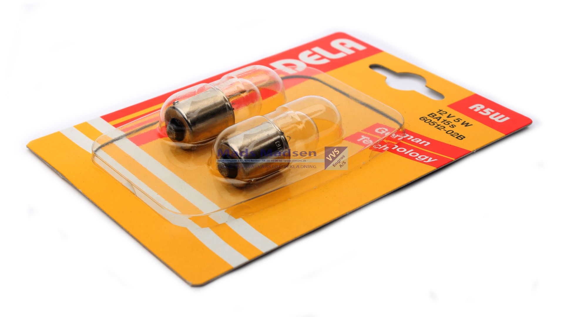 Auto Pære 12V-5W R5W pak a 2 stk. *NETTOPRIS*