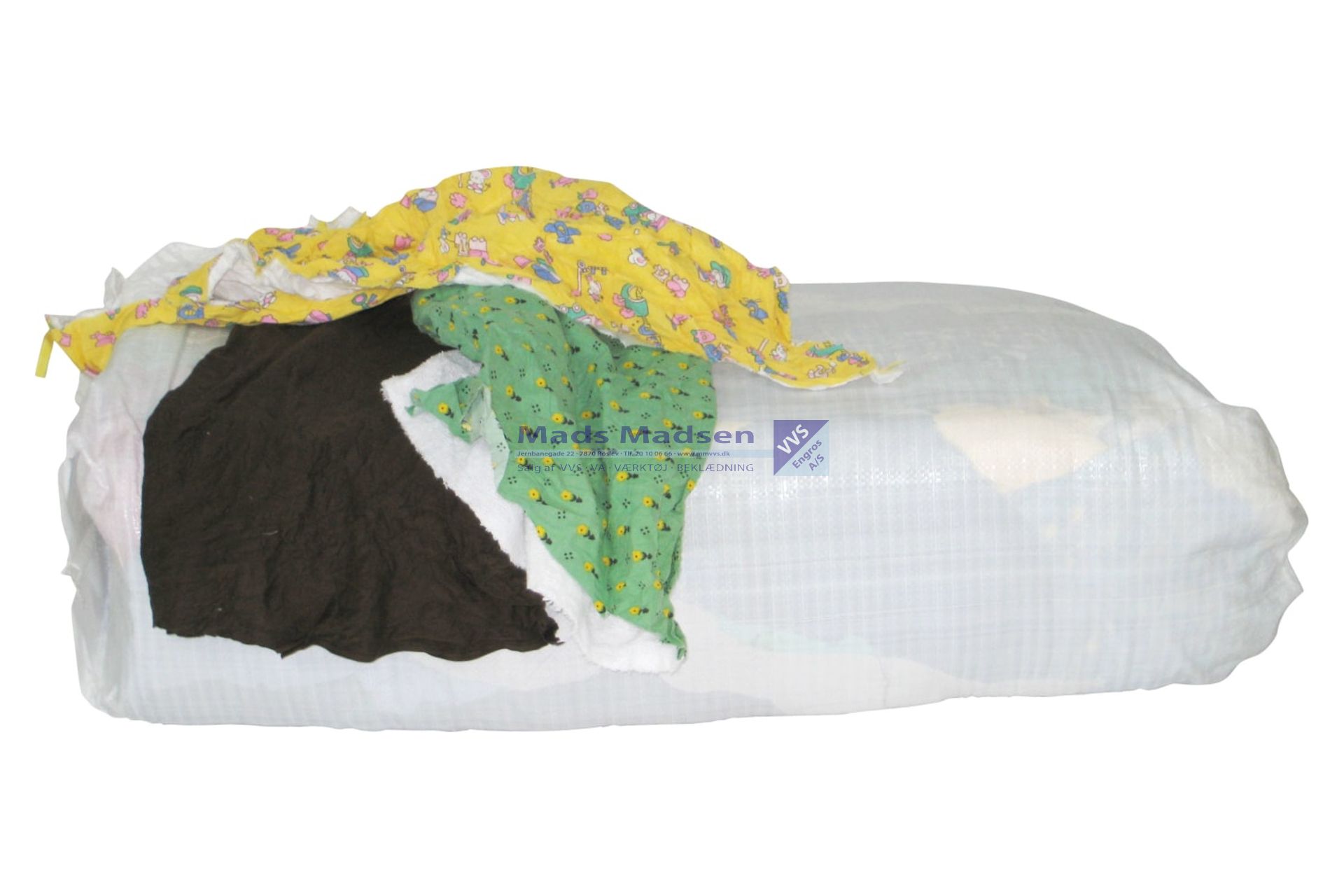 Kulørte Bomuldsklude á 25 kg.