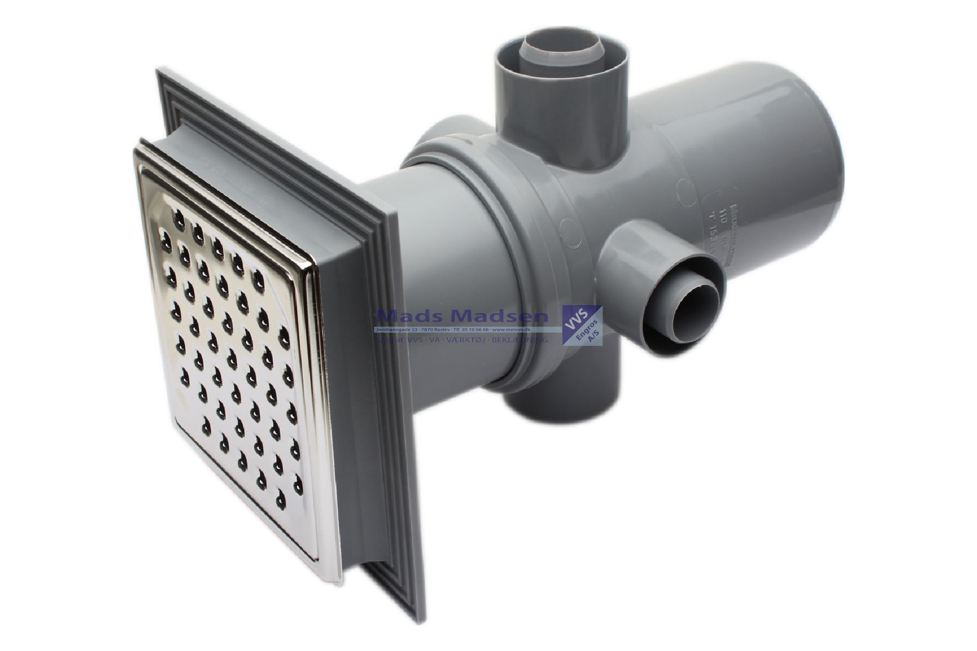 110mm Purus Maxiflex afløbsskål lodret m/studs f/beton